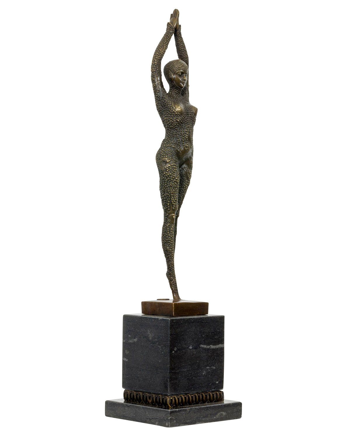 Aubaho Skulptur Bronzeskulptur Replik Antik-Stil Tänzerin Kopie 49cm nach Chiparus