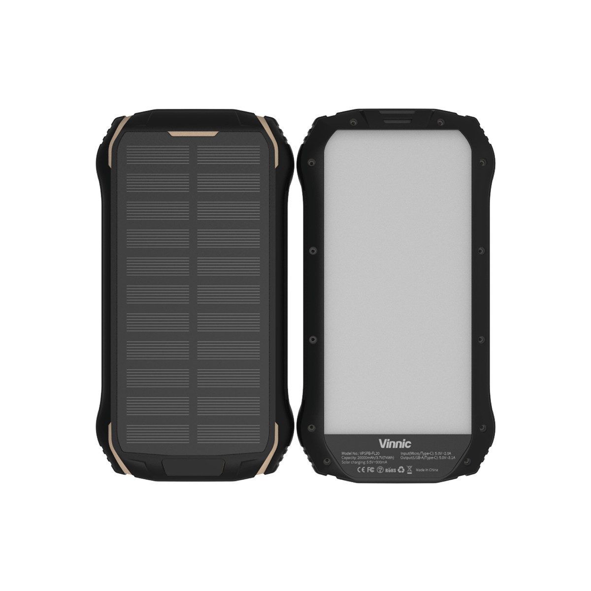 SACA PEAK Solar Powerbank 20.000mAh IP65 1xUSB-C, 2xUSB-A Powerbank