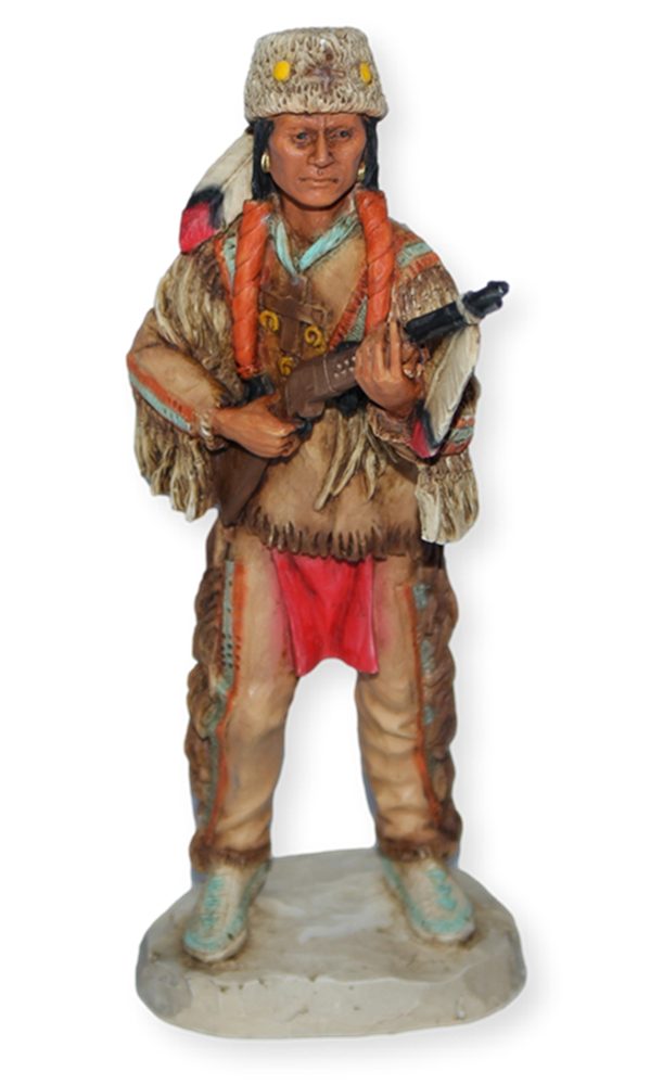 Castagna Dekofigur Dekofigur Little Wolf H 17 cm Native American Figur Häuptling Red Bird mit Gewehr Castagna