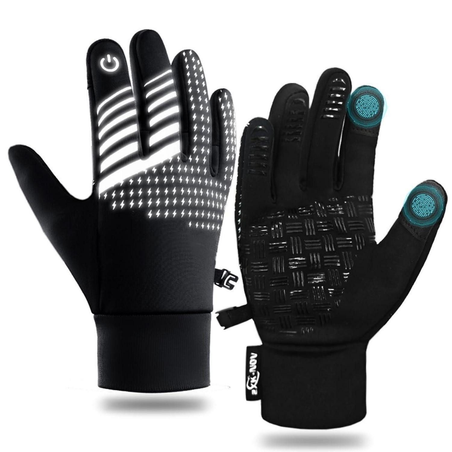 LuxusKollektion Fahrradhandschuhe Kinder Handschuhe Winter Touchscreen Fahrrad Schwarz L (1-St)