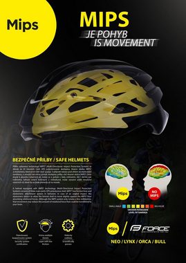 FORCE Fahrradhelm Helm gelb FORCE NEO MIPS gr. L-XL