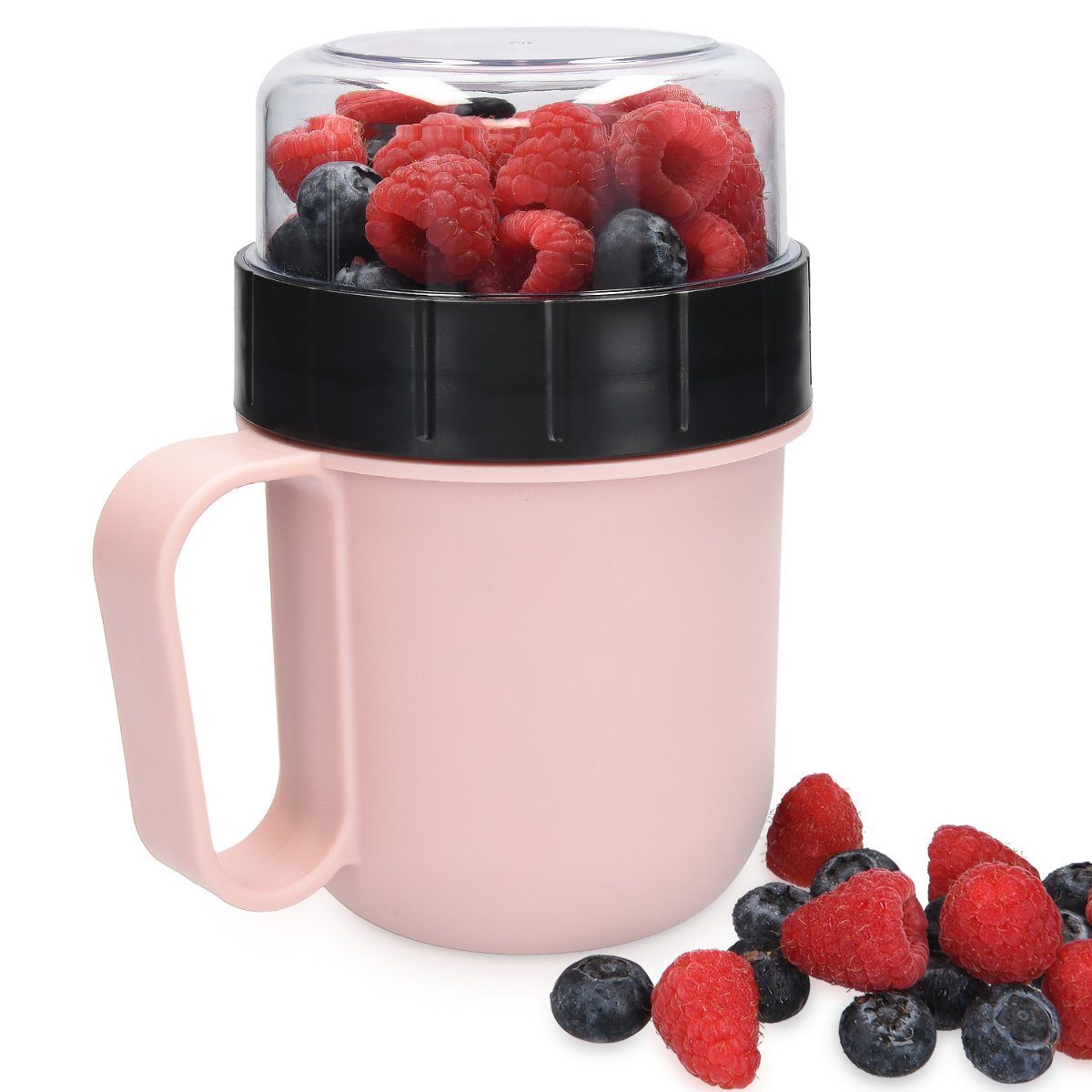Navaris Thermobehälter Müslibecher To-Go-Becher mit Trennfächern - Spülmaschinenfest, Polypropylen, (1-tlg)