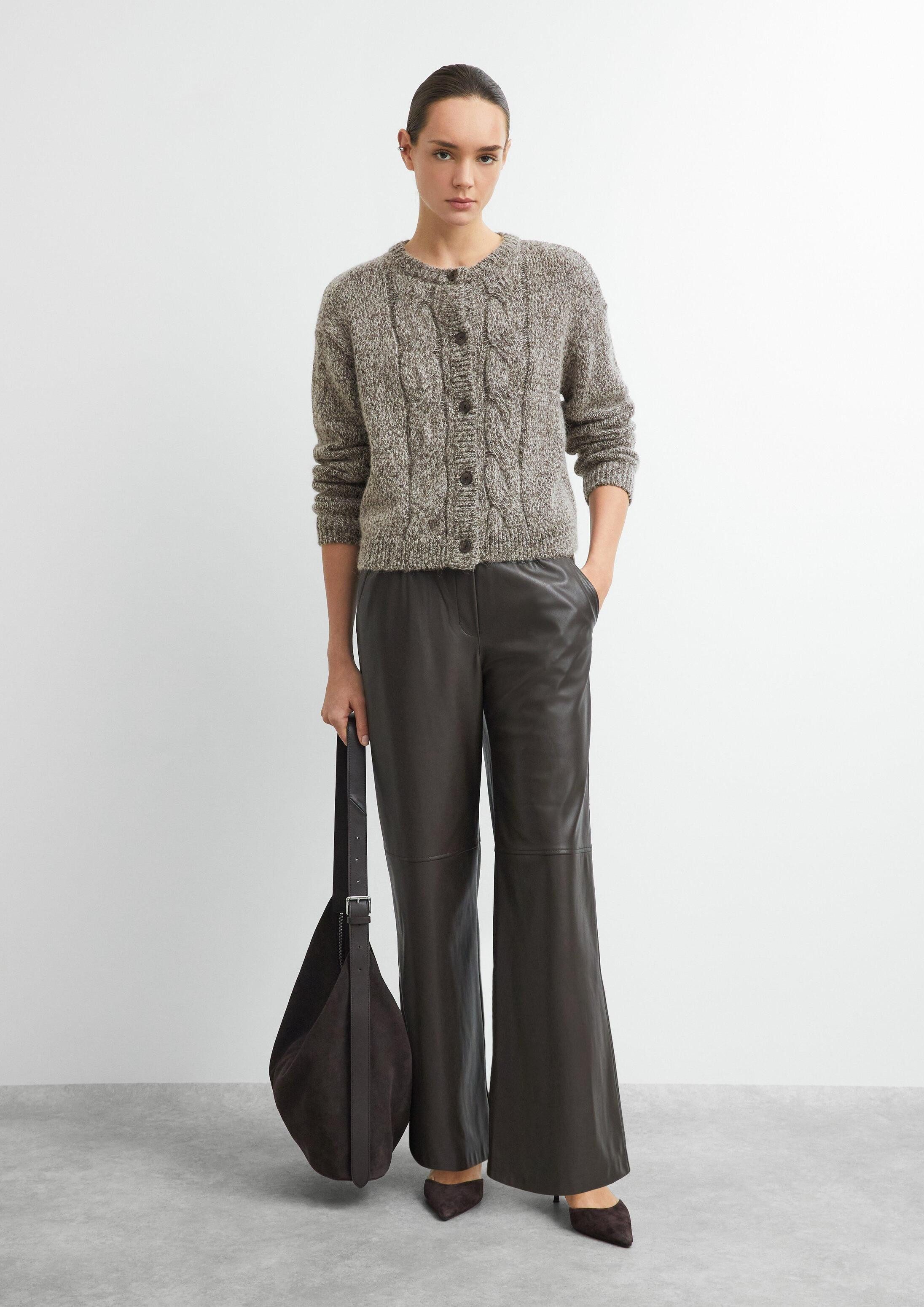 comma Cardigan Strickjacke Mouliné-Cardigan mit Zopfmuster – Bild 5 von 5