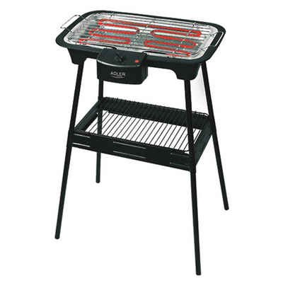 Adler Elektrogrill AD 6602, abnehmbarer Heizplatte, schwarz, 2in1 Grill, Standgrill