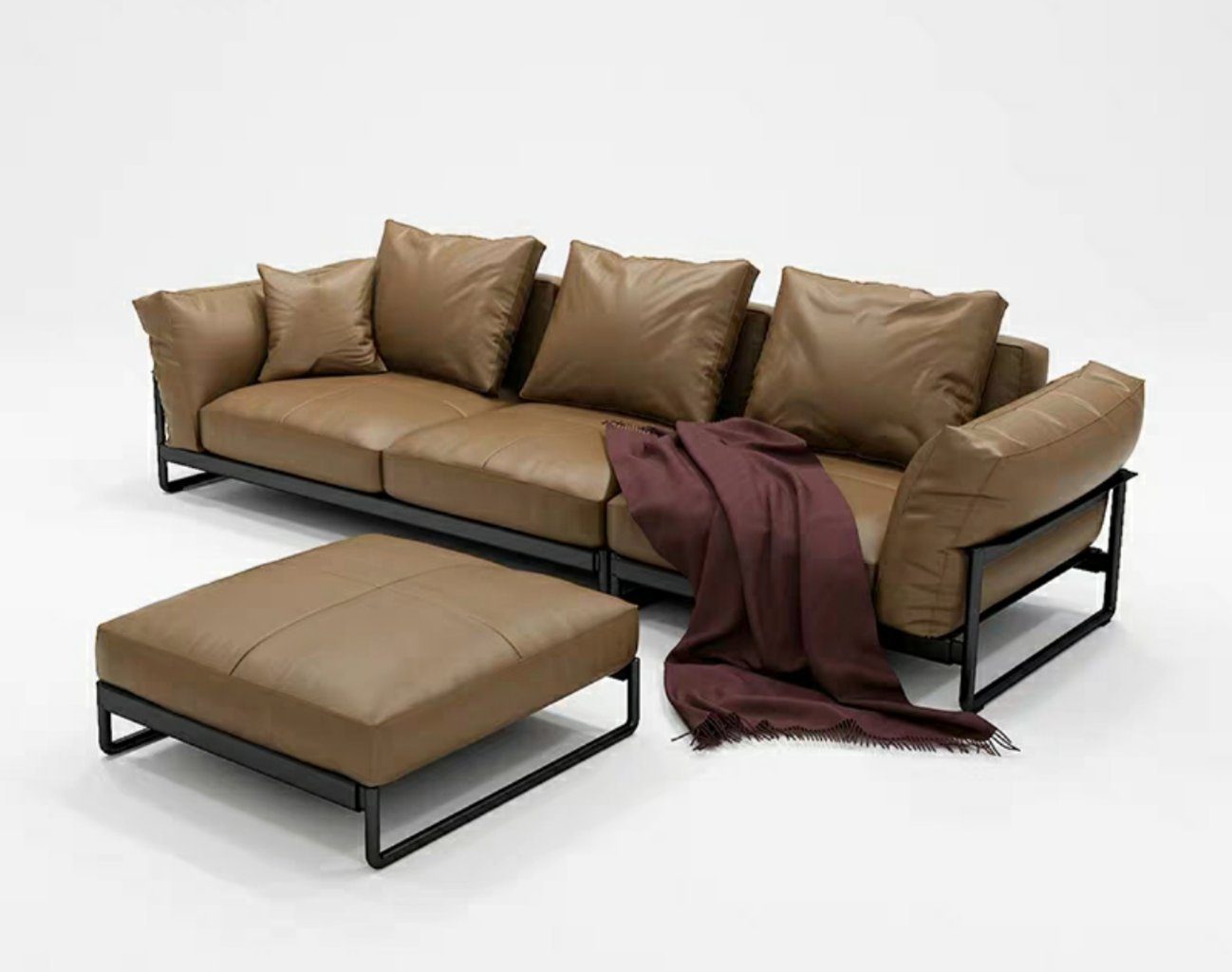 JVmoebel 3-Sitzer Design Möbel Sofa Coch 3 Sitz Polster Sofas Wohnzimmer Couchen, Made in Europe Braun