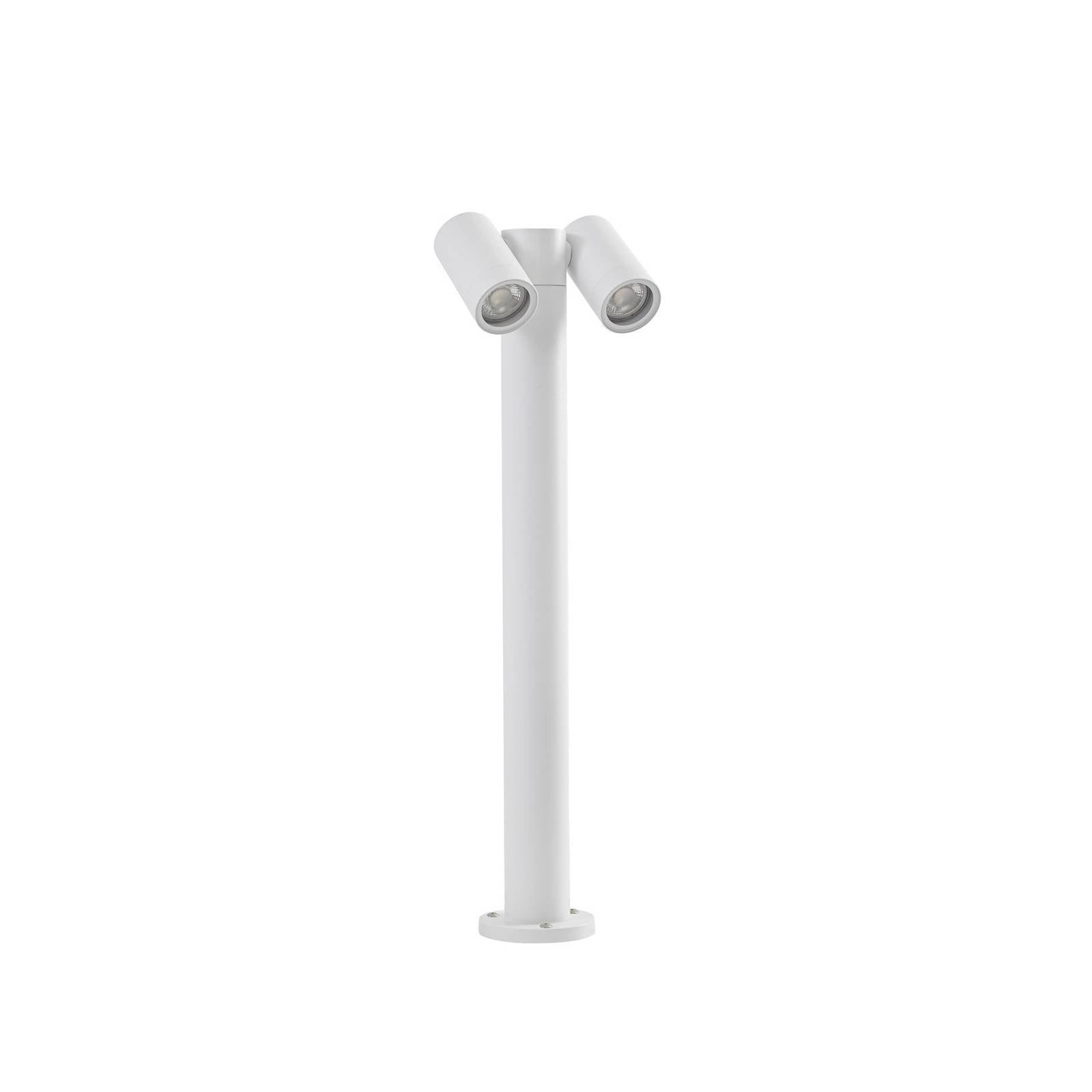Prios Außen-Stehlampe Tulimar, Metall, Weiß IP65, 2 x 10 W LED