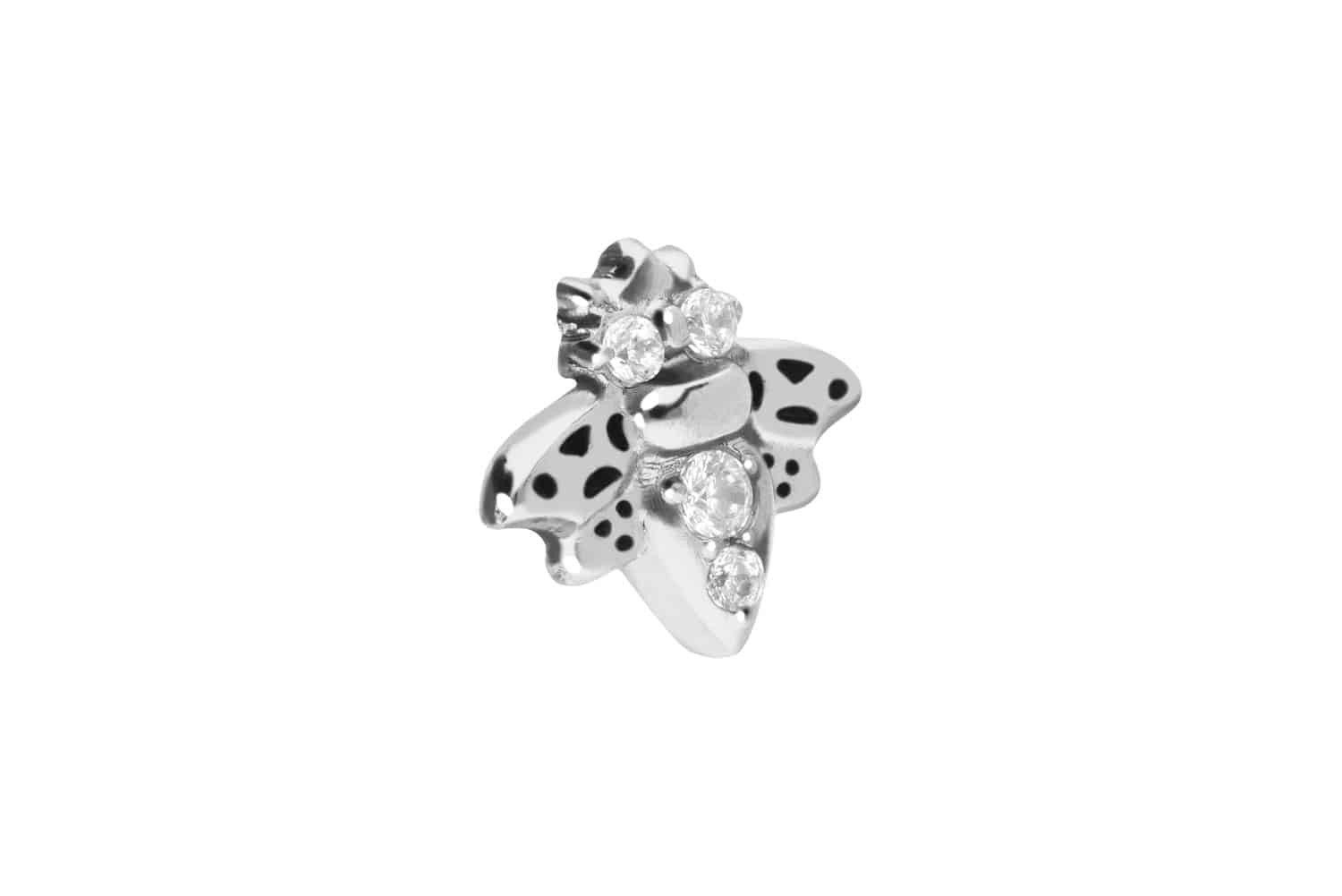 Piercing-Set Titan Schraubaufsatz mit Außengewinde BIENE + KRISTALLE