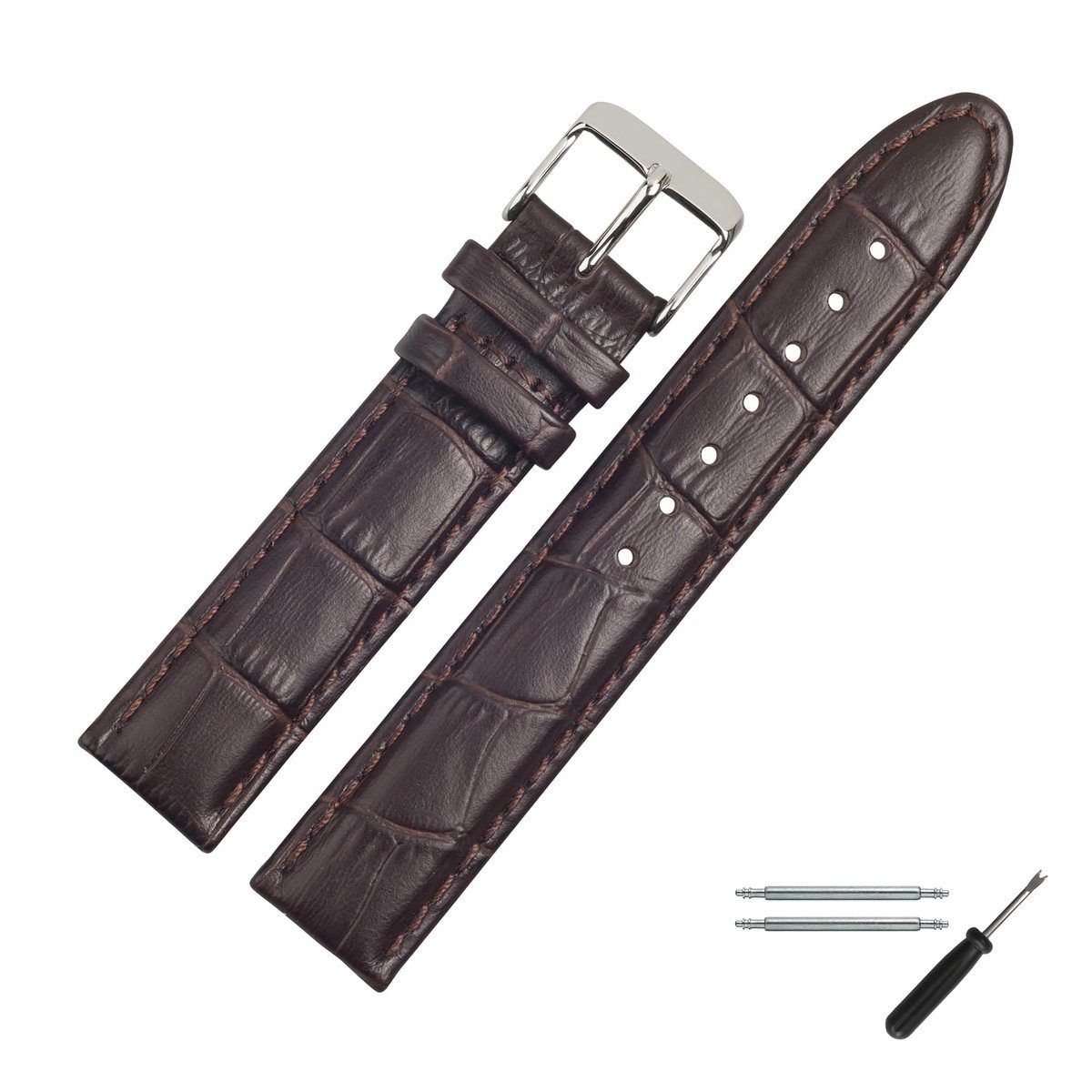 MARBURGER Uhrenarmband 18mm Leder Alligator Prägung günstig online kaufen