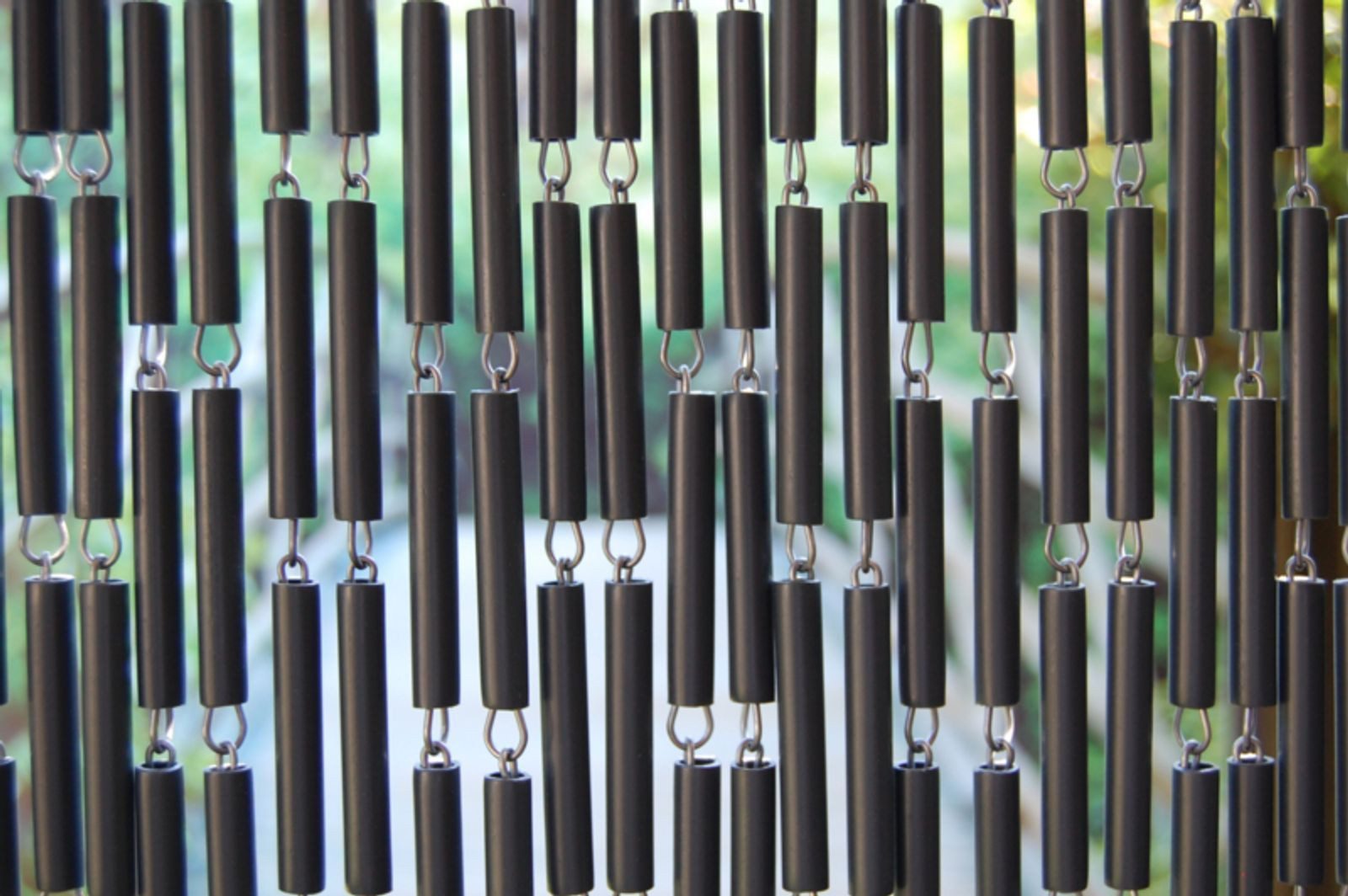 La Tenda Türvorhang CAMPOS 2 Kettenvorhang anthrazit, Hakenaufhängung, halbtransparent, 90 x 210 cm, Polyethylen - Breite individuell kürzbar