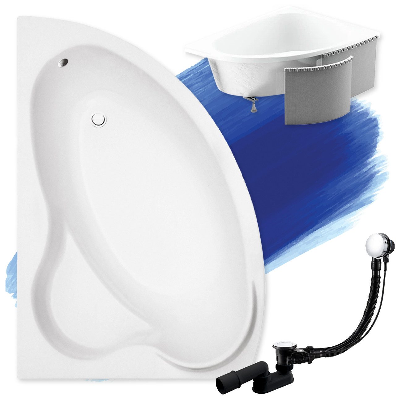 KOLMAN Badewanne Eckbadewanne Ada 140x90, (Links/Rechts), günstig online kaufen