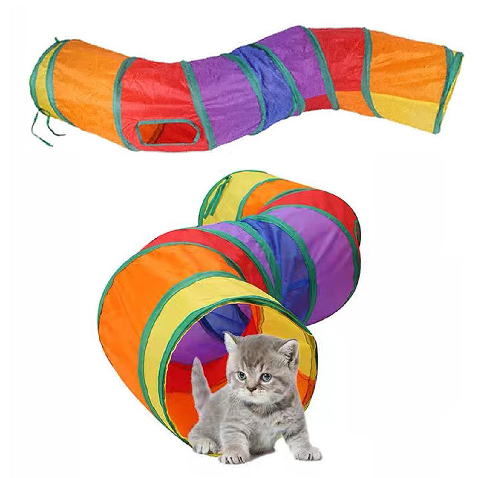 Beaface Tier-Intelligenzspielzeug Faltbarer Katzentunnel, Regenbogen-TierTu günstig online kaufen