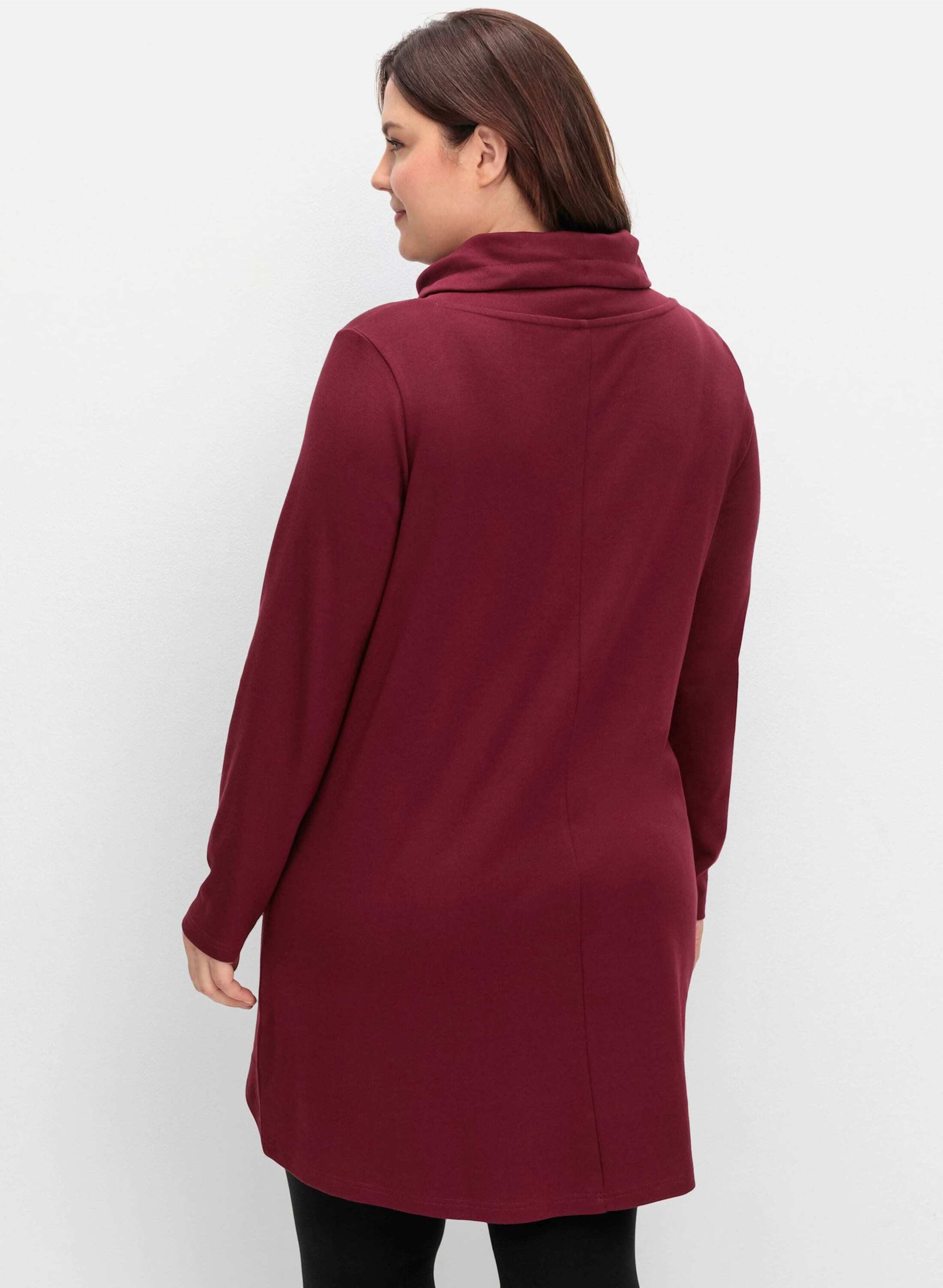 Sheego T-Shirt Sweatshirt Langarm in A-Linie mit Stehkragen günstig online kaufen