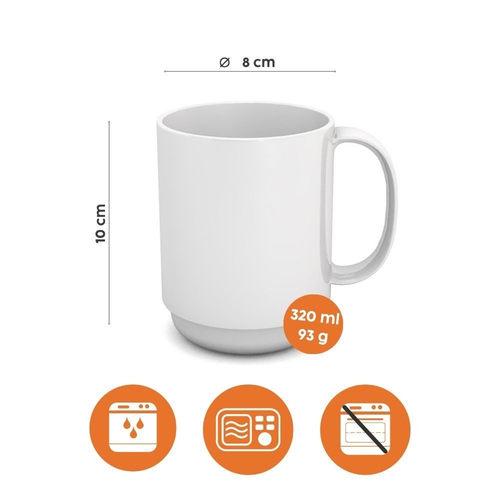 Ornamin Becher Großer Henkelbecher Klassik Plus, Mehrwegbecher l Campingbecher l Stapelbar l Wiederverwendbar – Bild 3 von 5