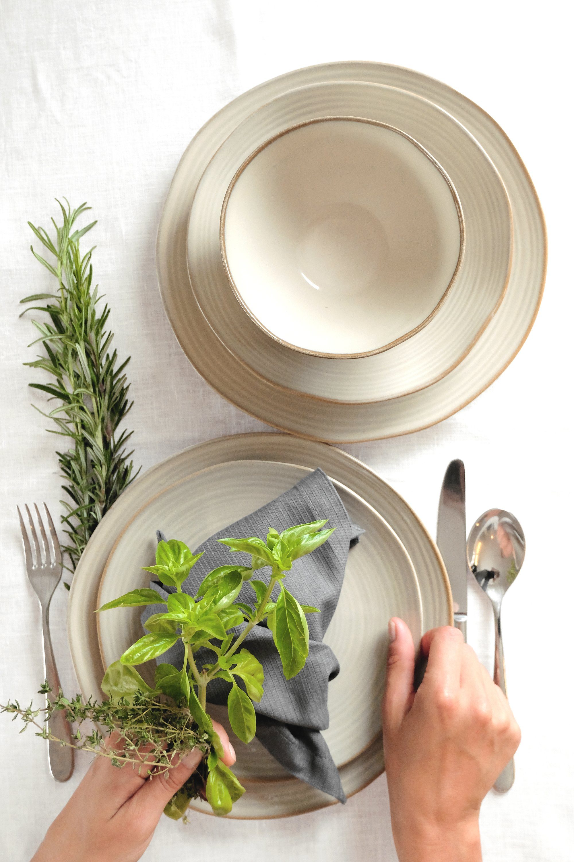 MÄSER Teller-Set Nottingham (4-tlg), 4 Personen, Keramik