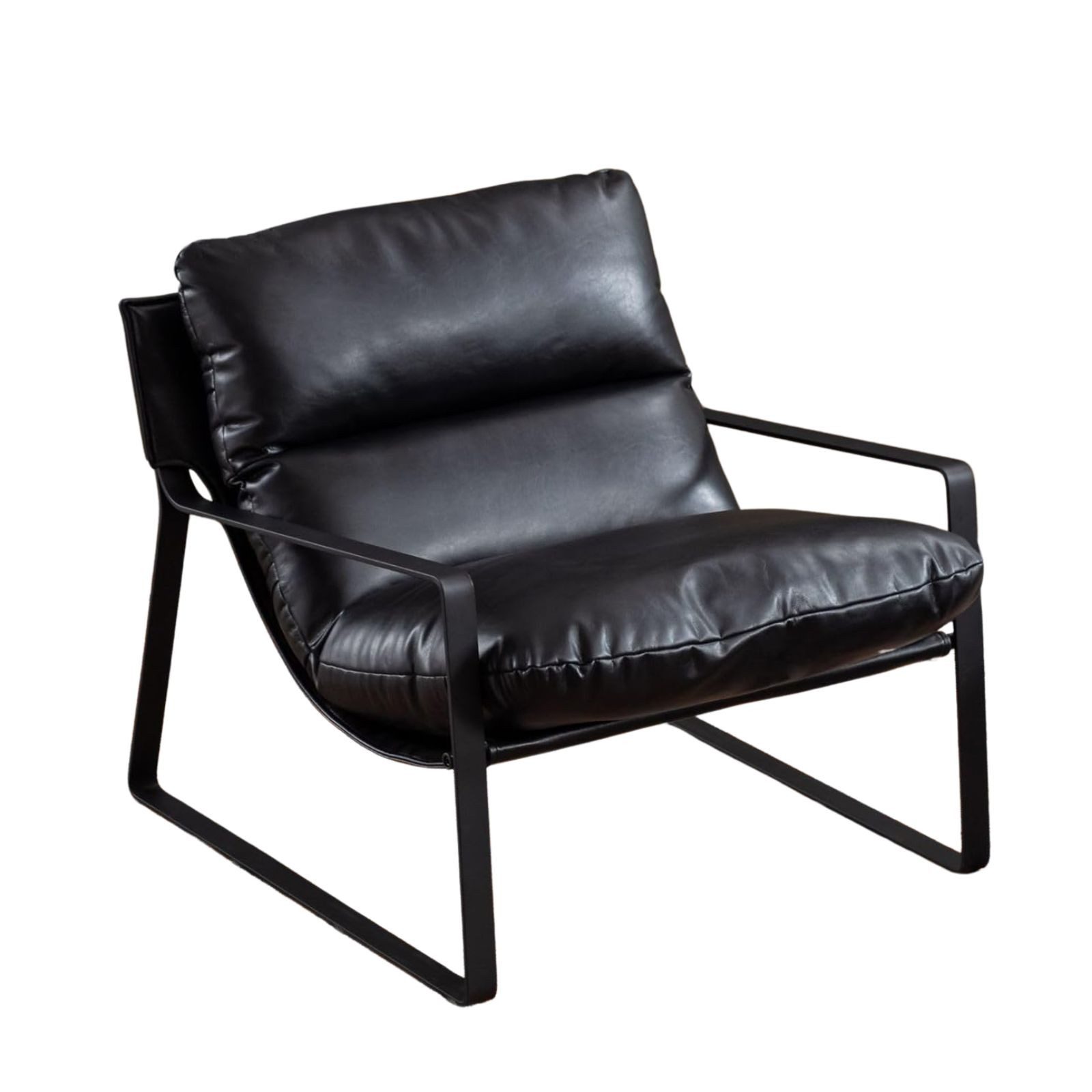 WAHSON OFFICE CHAIRS Loungesessel Moderner PU-Leder/ Chenille Ohrensessel mit Armlehnen für Wohnzimmer