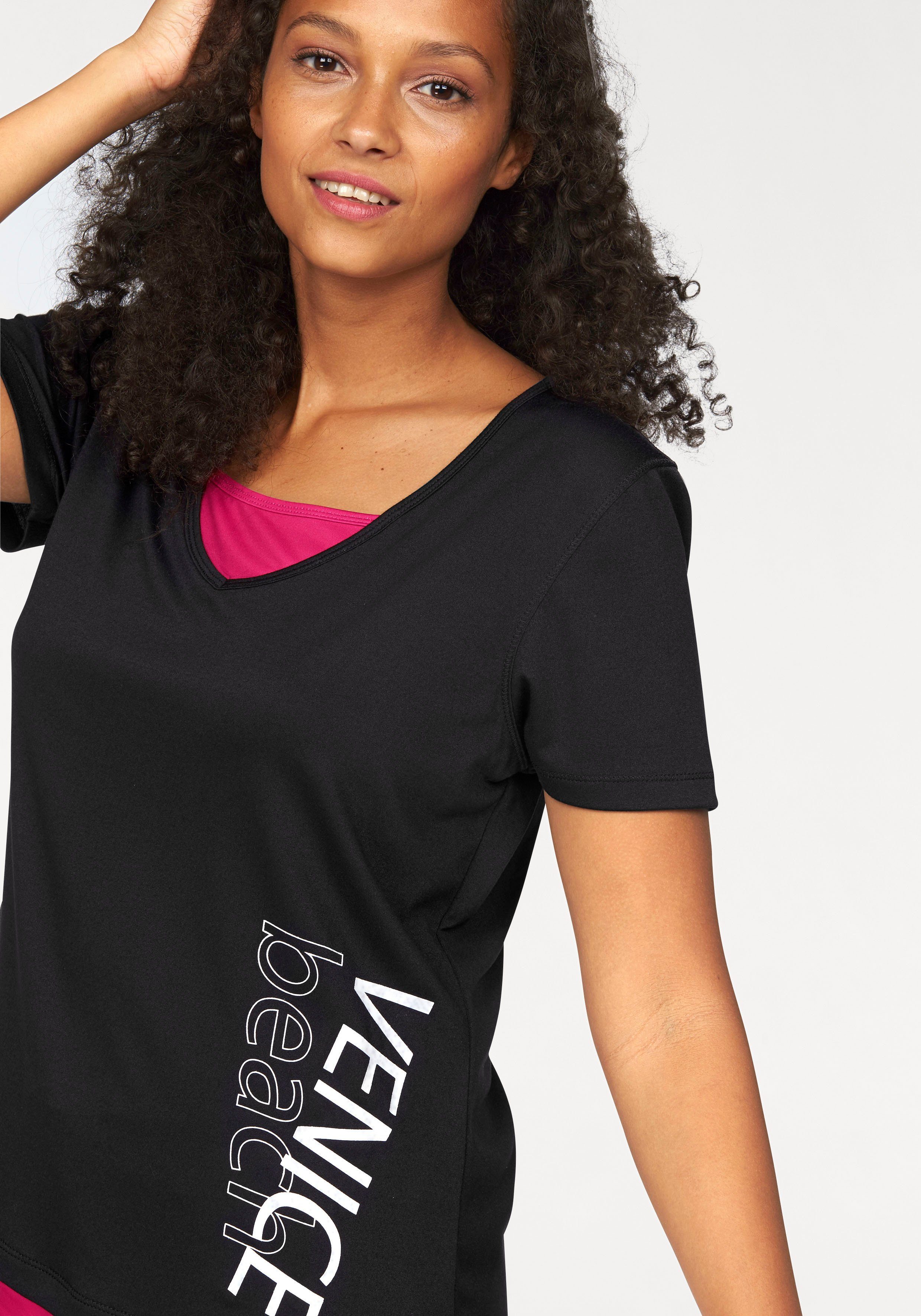 Venice Beach Funktionsshirt figurbetonende Passform, V-Ausschnitt, schnelltrocknend