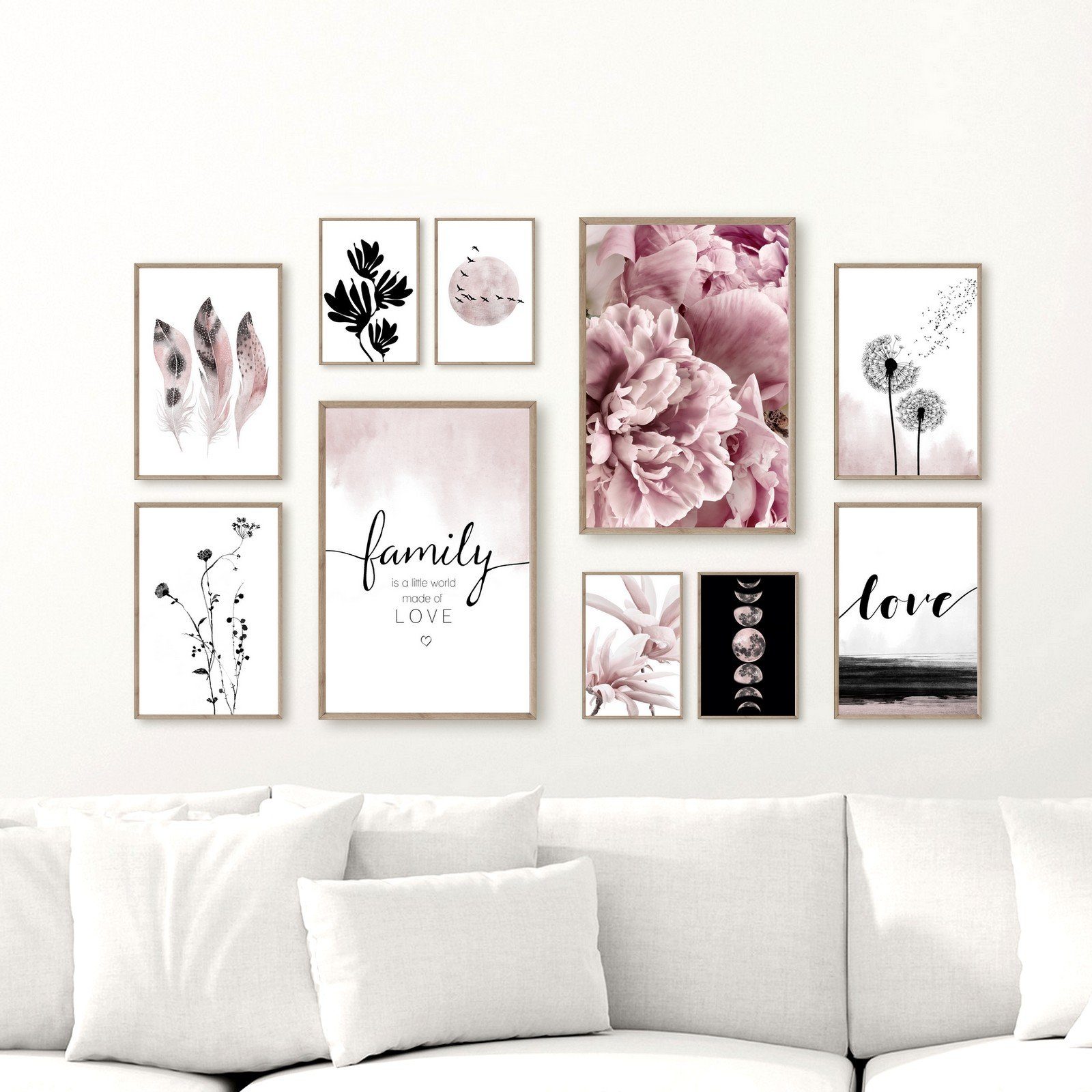 homestyle-accessoires Poster Bilder Set WandbilderFAMILY IS A LITTLE WORLD  MADE OF LOVEA3/4/5, (10 St)