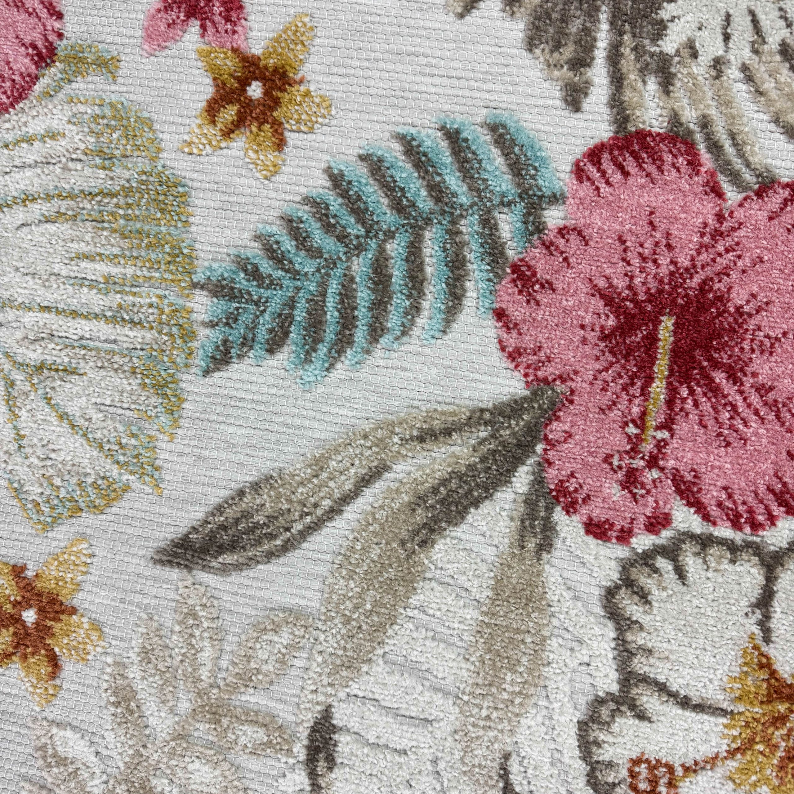 Carpetia Teppich In- & Outdoor Teppich Blumen Muster mit 3d-Effekt in Türki günstig online kaufen