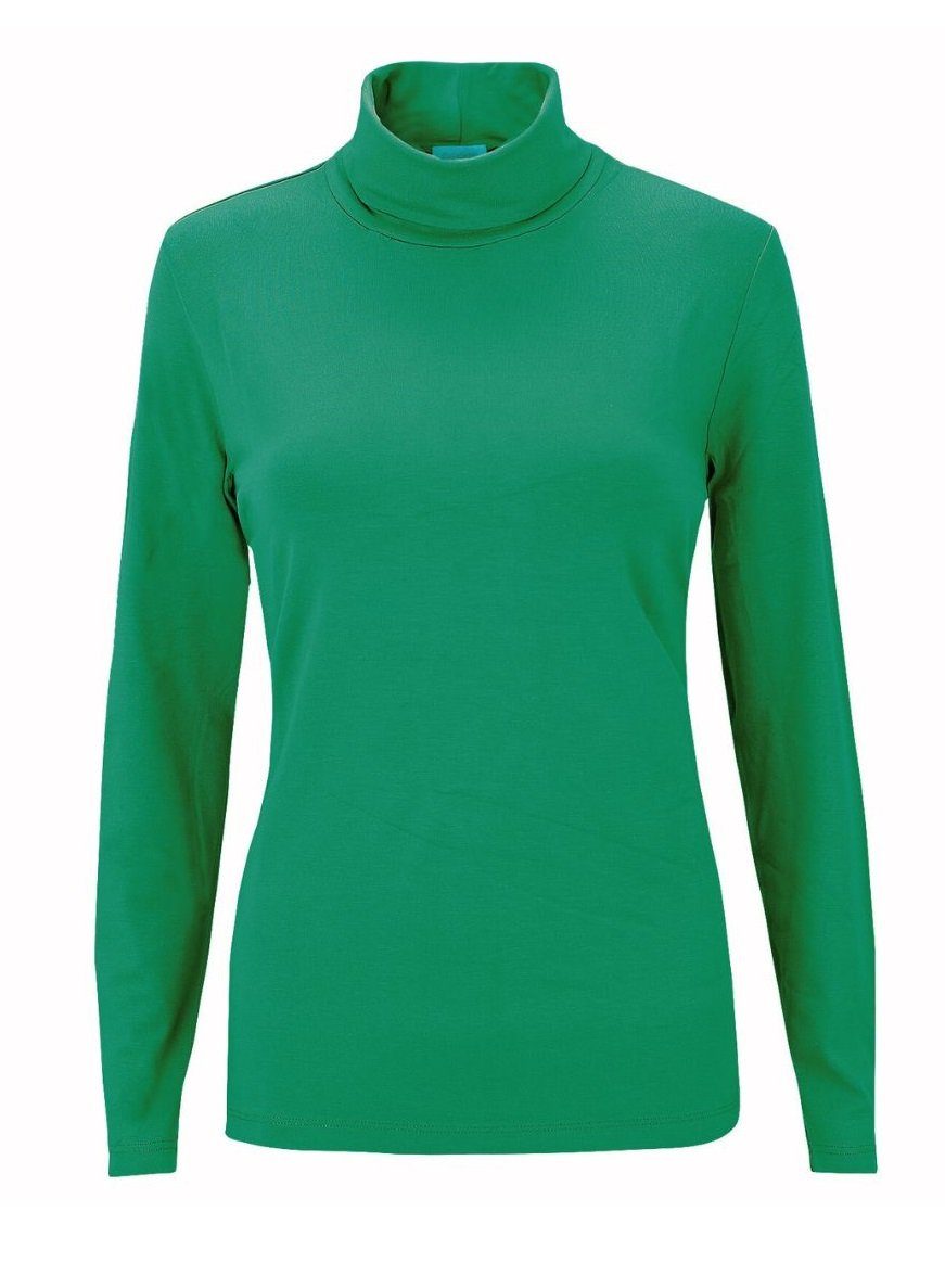 Estefania for woman Rollkragenshirt Basic Langarm-Rolli mit gerafften Ärmel