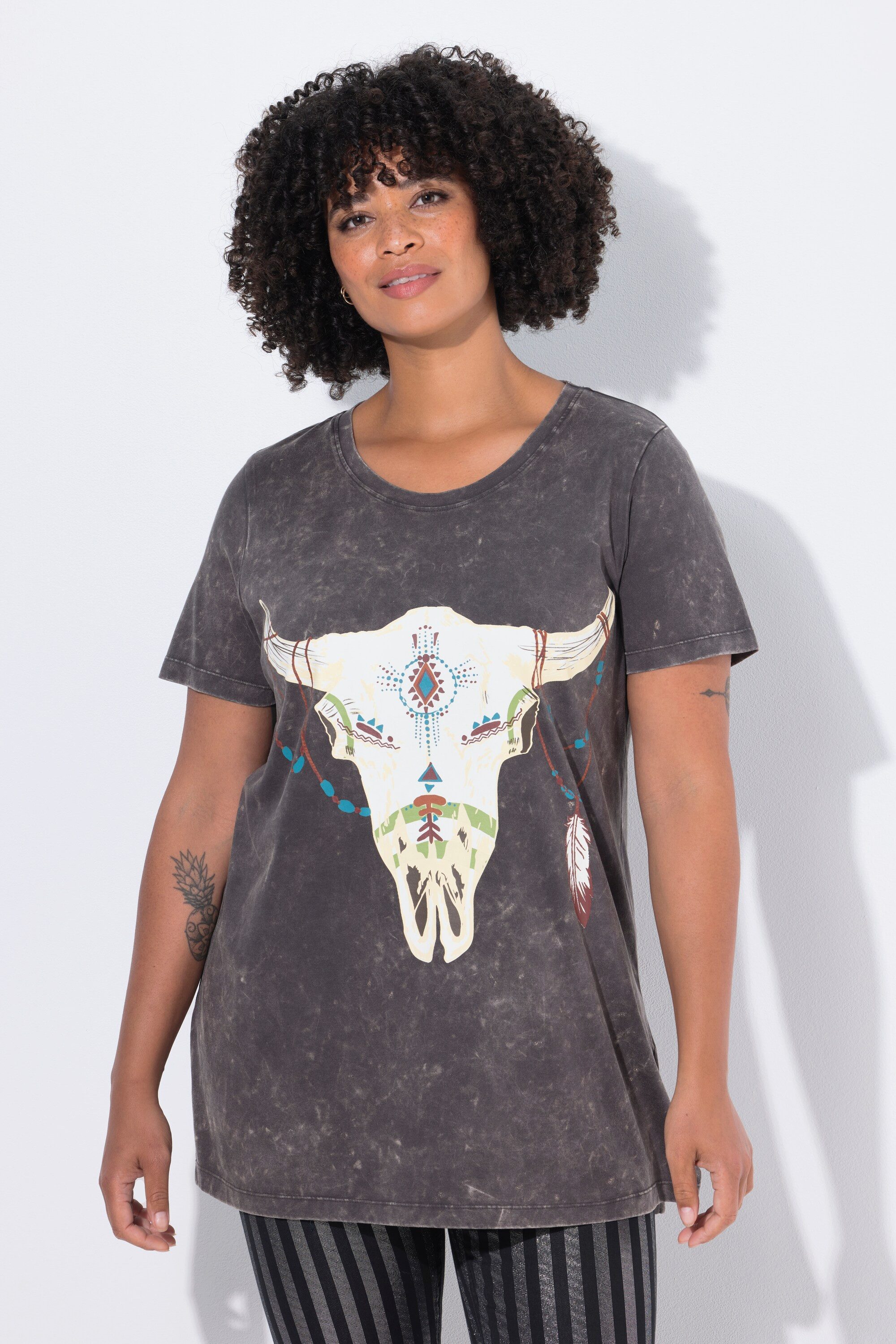 Angel of Style T-Shirt T-Shirt Comfort Fit Kuhschädel-Druck