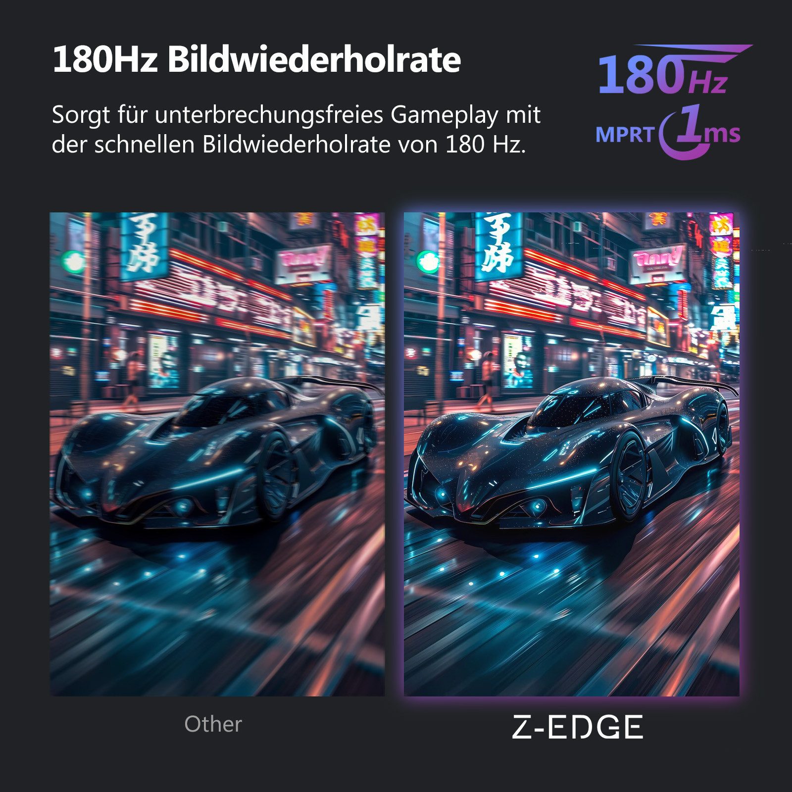 Z-EDGE LED Curved-Gaming-Monitor (69 cm/27 ", FHD 1920x1080 px, HD, 1 ms Reaktionszeit, 180 Hz, LCD, 1500R)