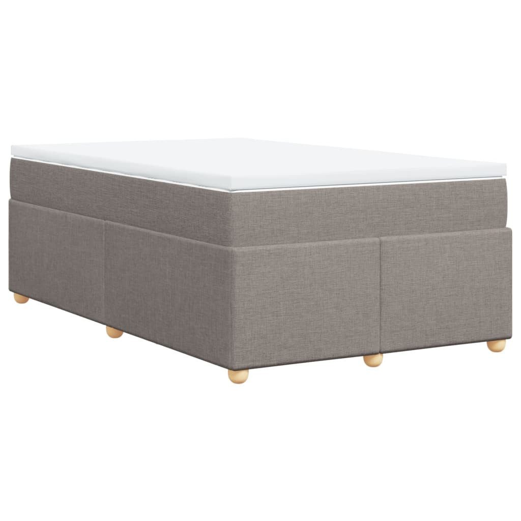 vidaXL Bett Boxspringbett mit Matratze Taupe 120x190 cm Stoff