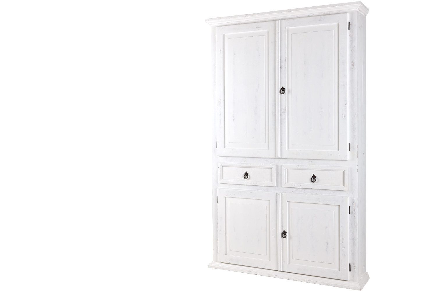 1a Direktimport Eckschrank TV Hifi Phono Eckschrank MEXICO Weiß Antik - Pinie massiv - Landhausst