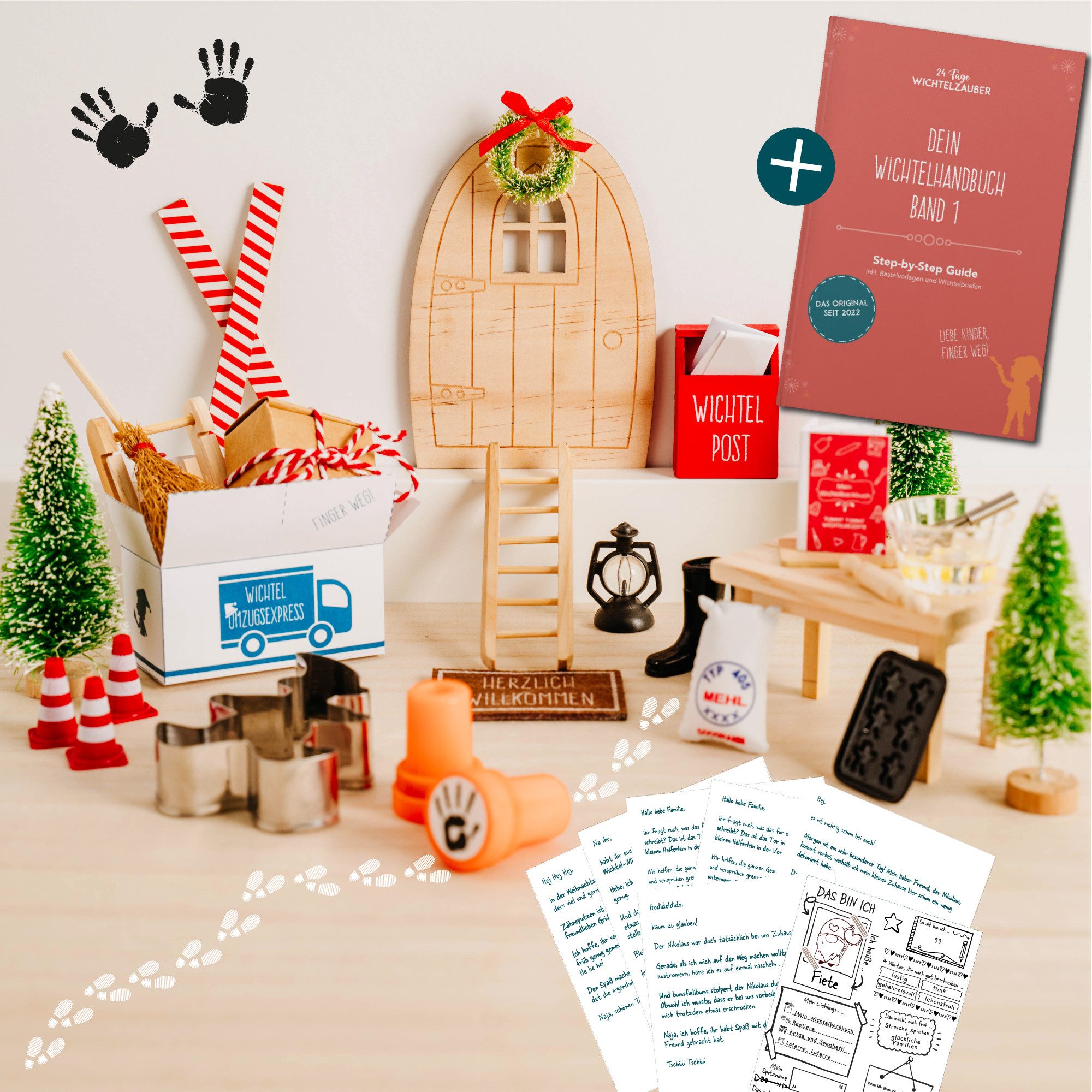 24 Tage Wichtelzauber Adventskalender 30tlg. Wichteltür-Set inkl. Wichtelbriefe und detailliertem Ablaufplan