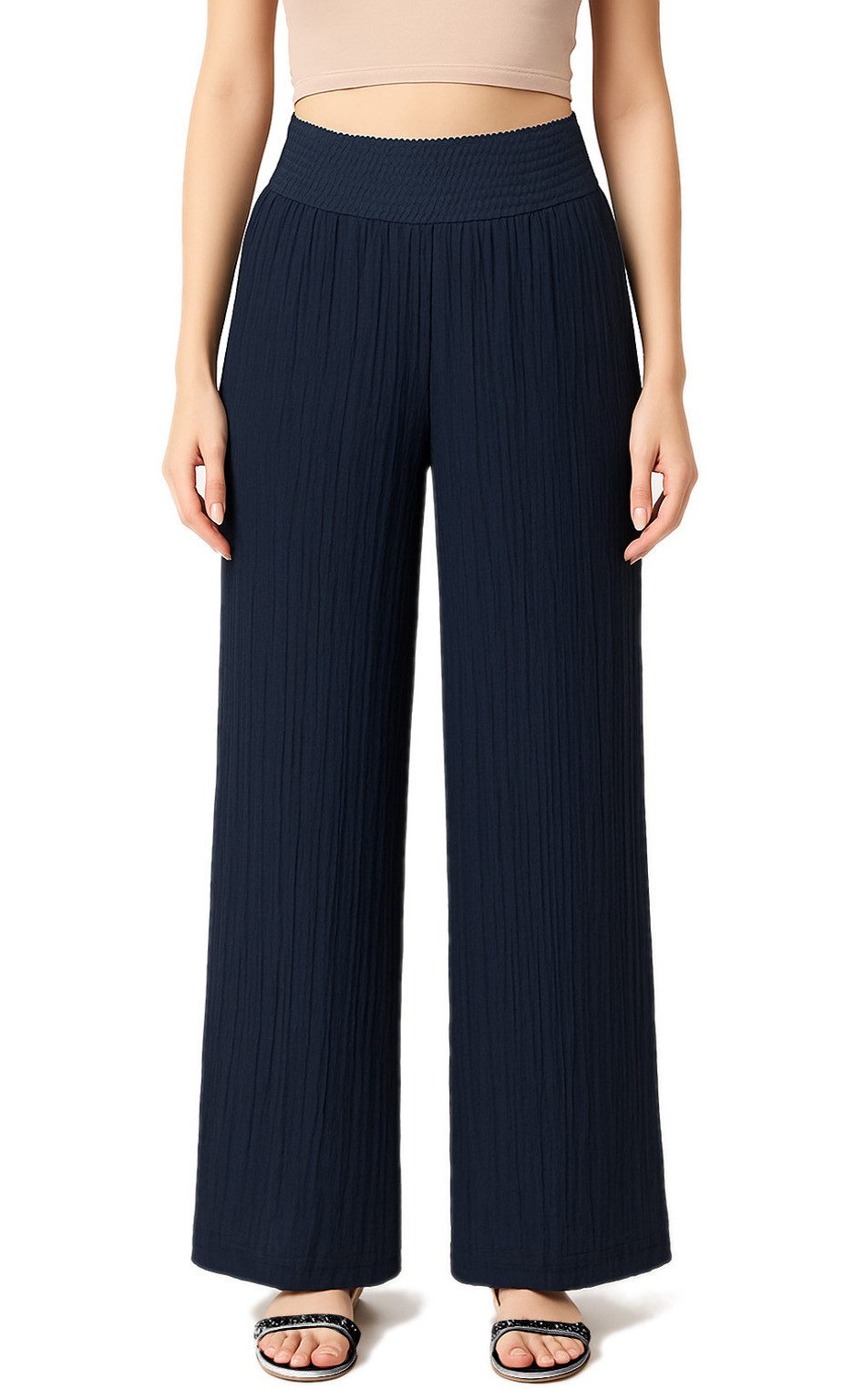 dy_mode Palazzohose Damen Palazzohose Weite Freizeithose günstig online kaufen