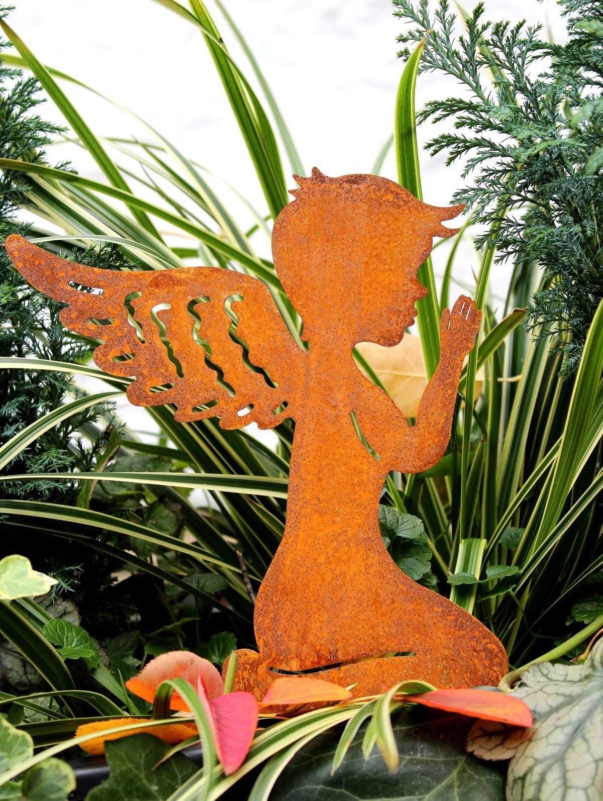 LB H&F Lilienburg Engelfigur Grabdeko Grabschmuck Engel Rost Rostengel bete günstig online kaufen