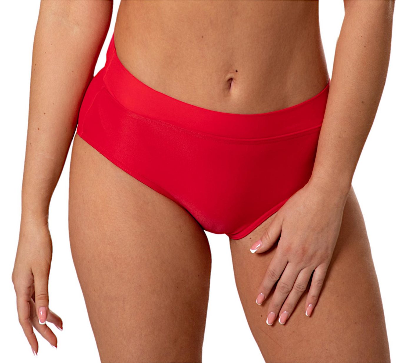 Aquarti Bikini-Hose Unterteil High Waist mit Umschlagbund