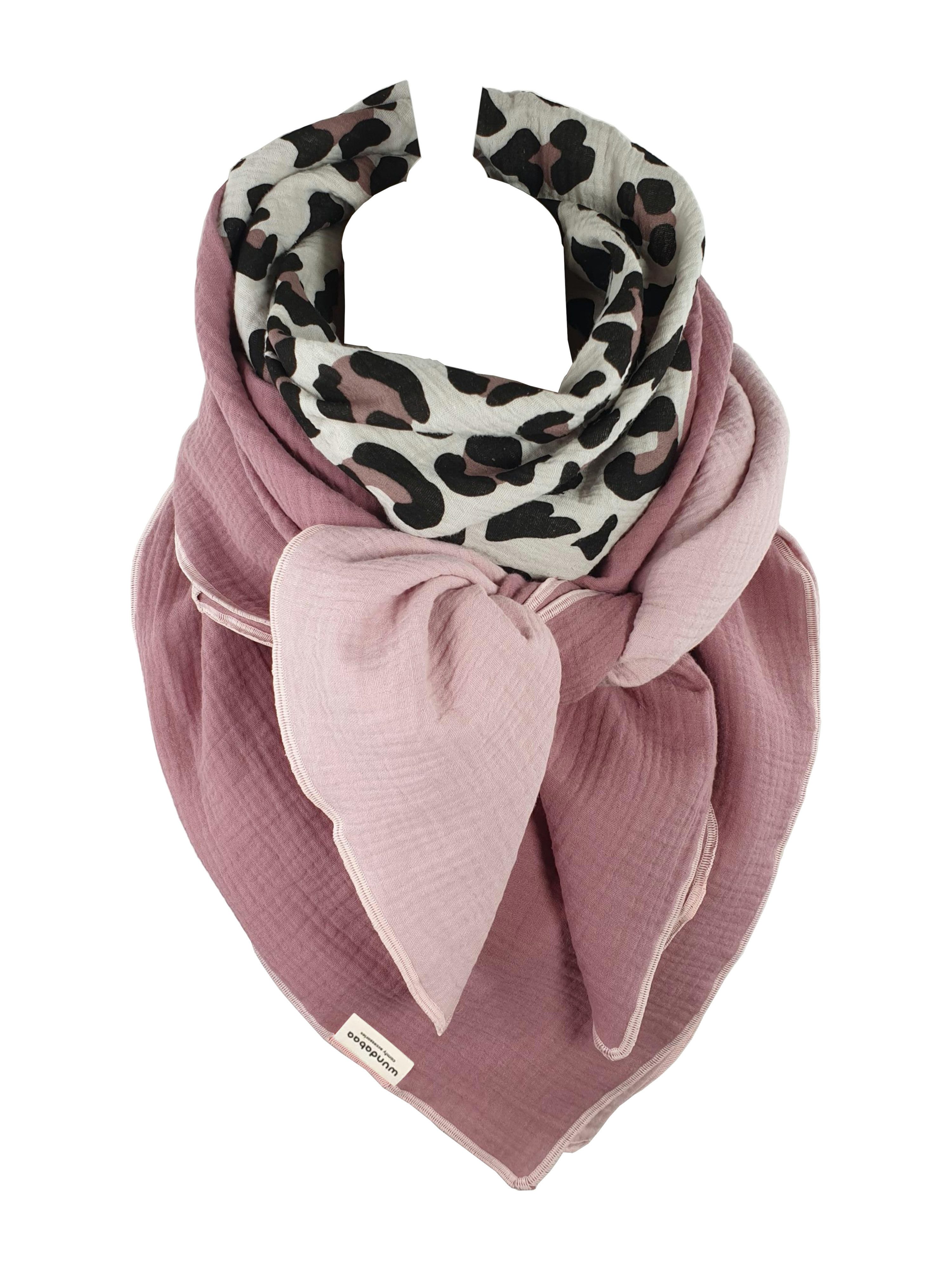 wundabaa Modetuch Musselintuch Leoprint Color Blocking günstig online kaufen