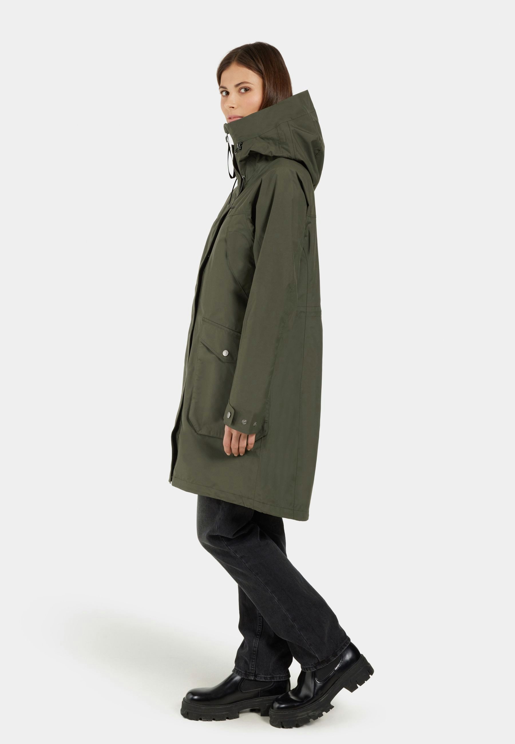 Didriksons Funktionsparka Damen Übergangsjacke Regenjacke Wasserdicht THELMA mit Kapuze mit Taschen