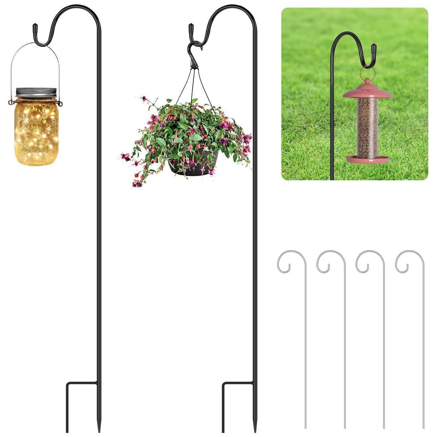 LuxusKollektion Doppelhaken Schäferhaken Garten 2er Set 75cm höhenverstellbar, (1-St)