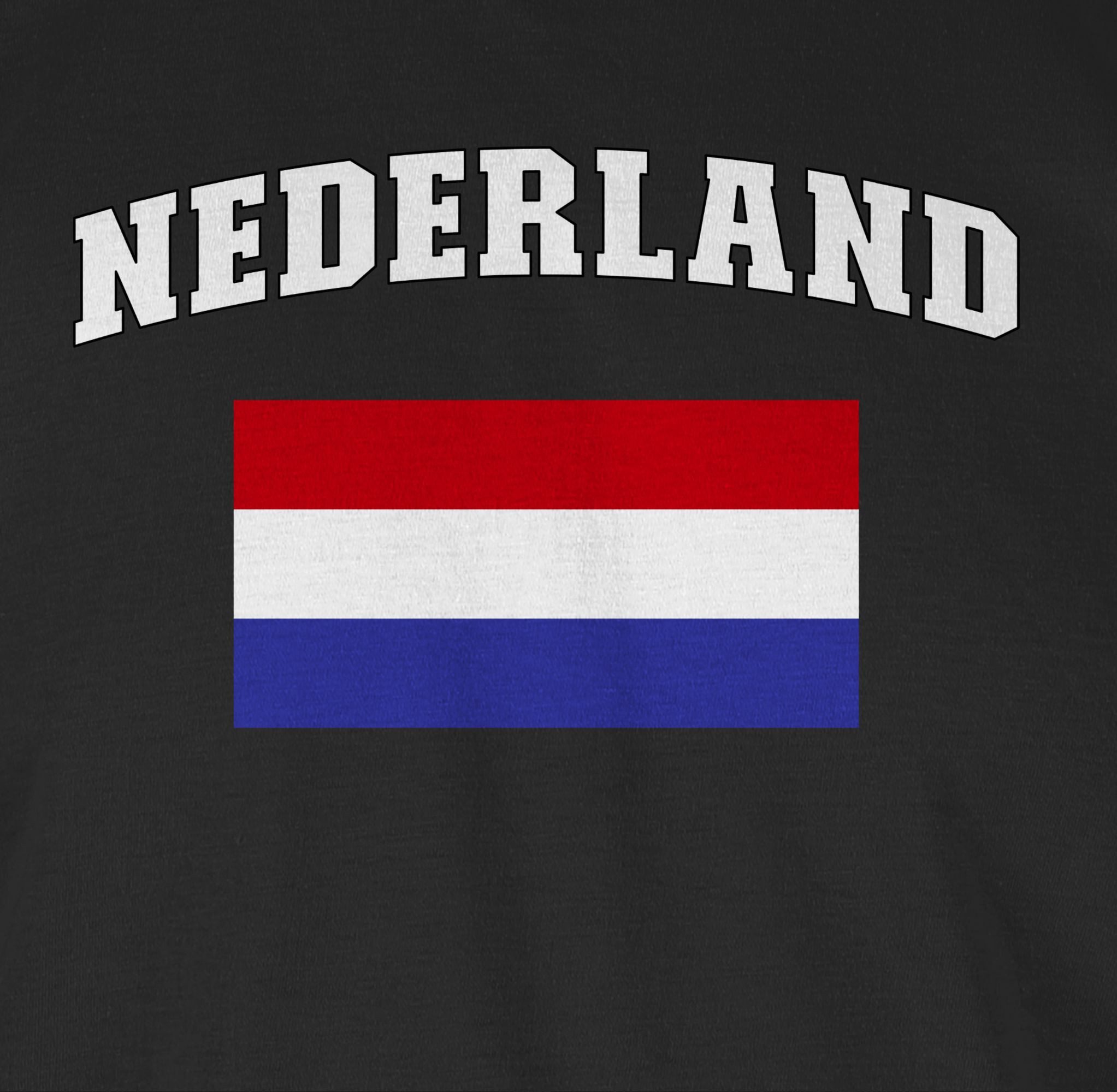 Shirtracer T-Shirt Nederland Schriftzug mit Flagge, Holland, Niederlande, Netherlands 2026 Fussball WM Fanartikel