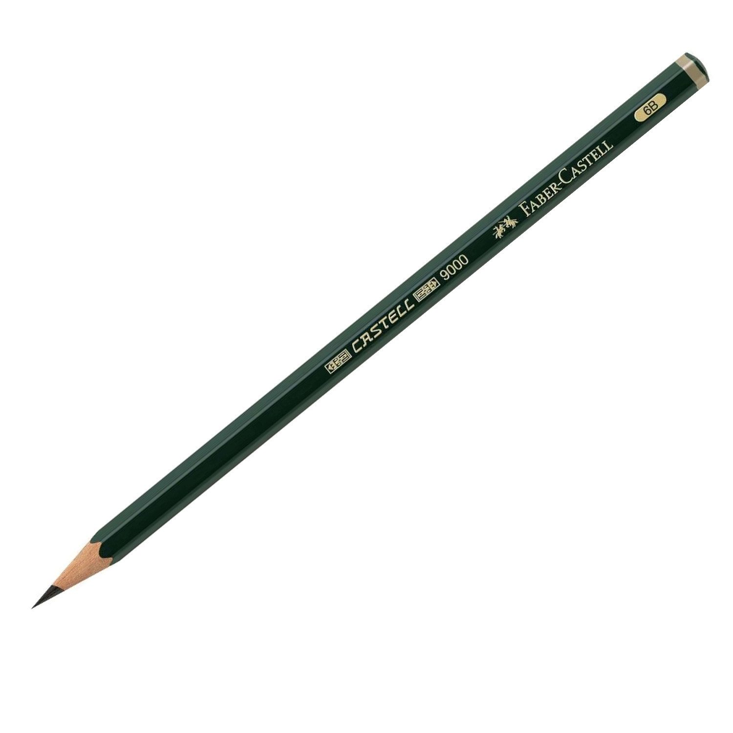 Faber-Castell Bleistift Bleistift Castell 9000, Härtegrad 6B, bruchgeschützt