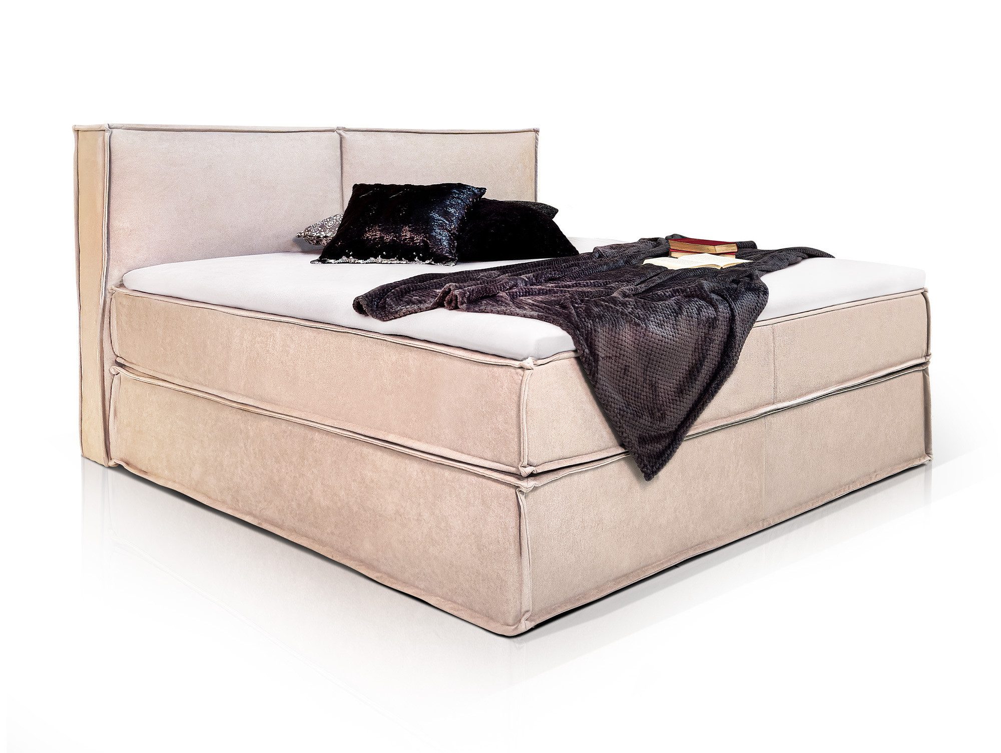Moebel-Eins Boxspringbett MIDNIGHT Boxspringbett, MIDNIGHT Boxspringbett