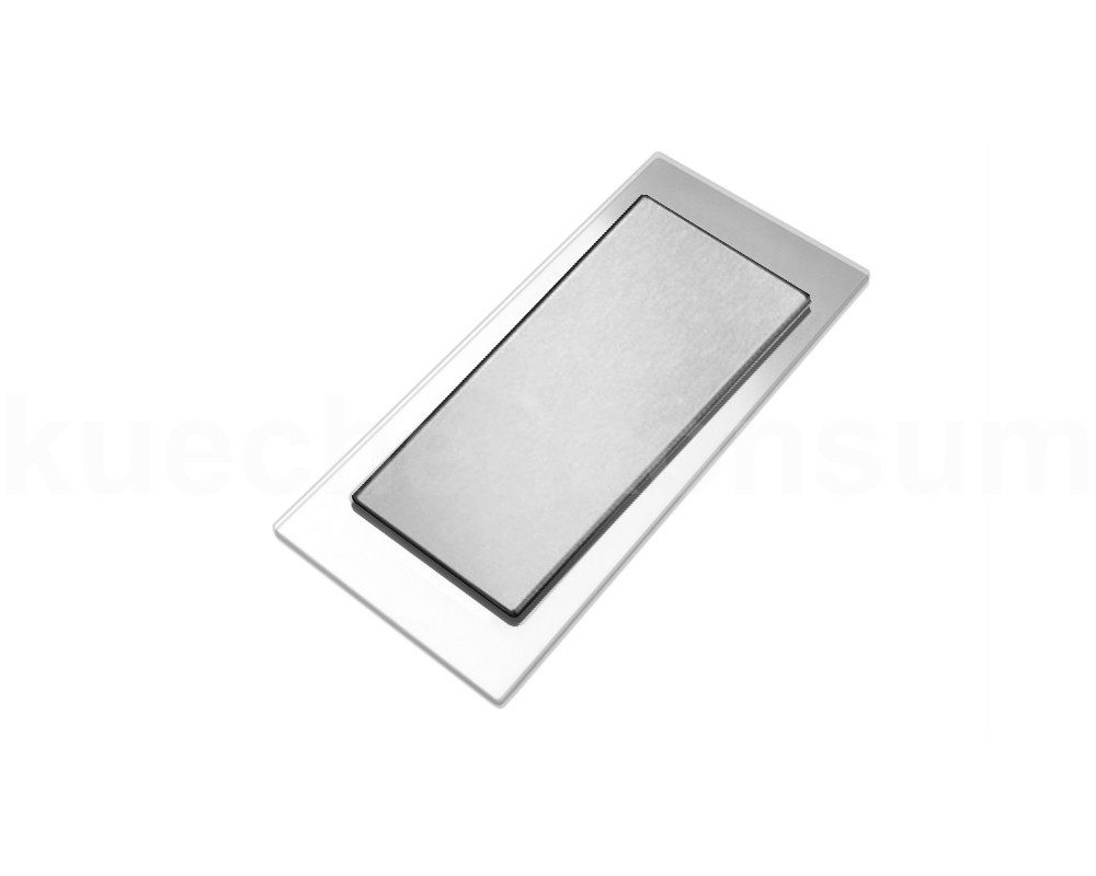 Schulte Elektrotechnik Steckdosenblende Schulte EVOline BackFlip 91.063 Klappenblende Edelstahl gebürstet