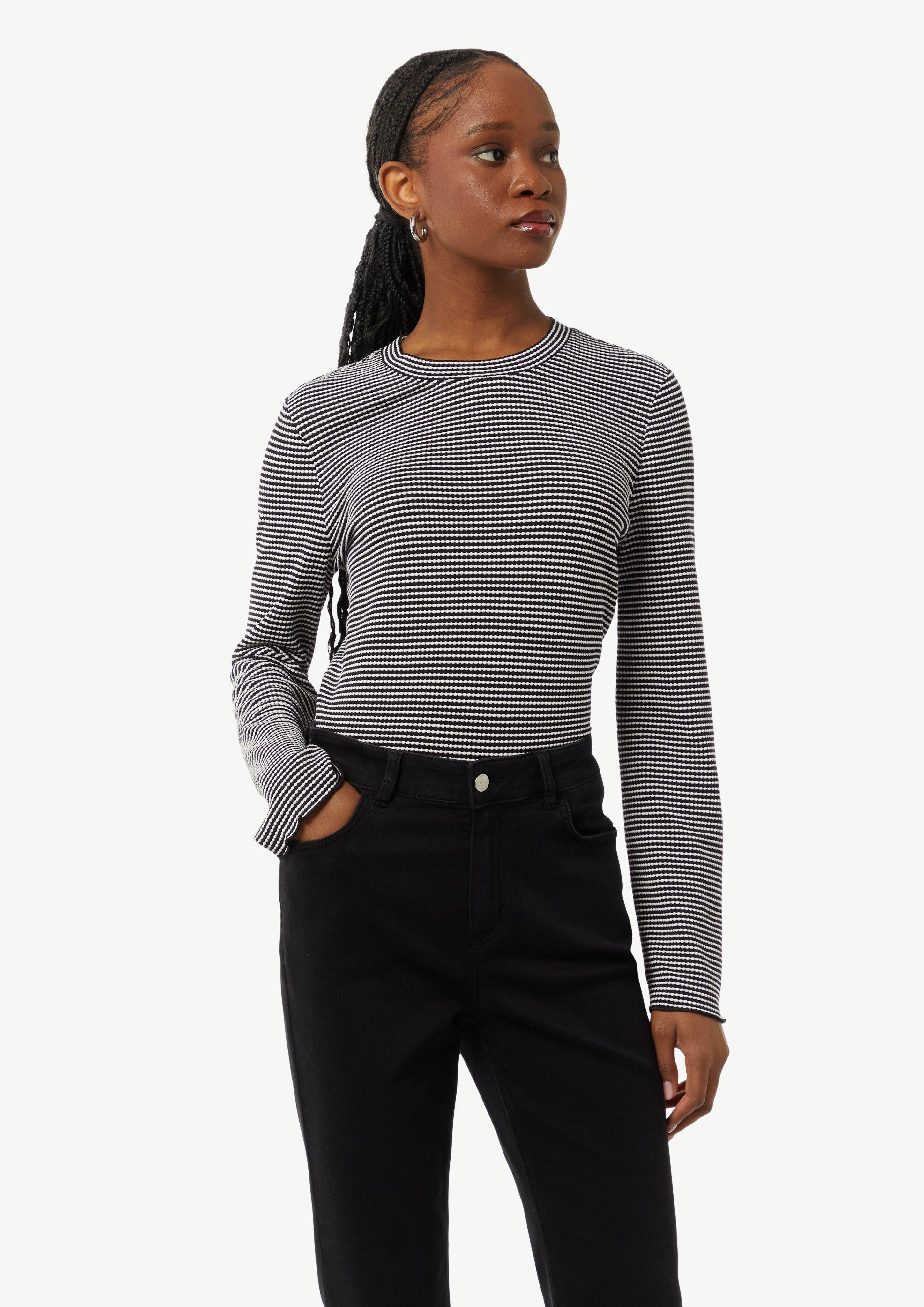Langarmshirt Langarmshirt mit Strukturstreifen