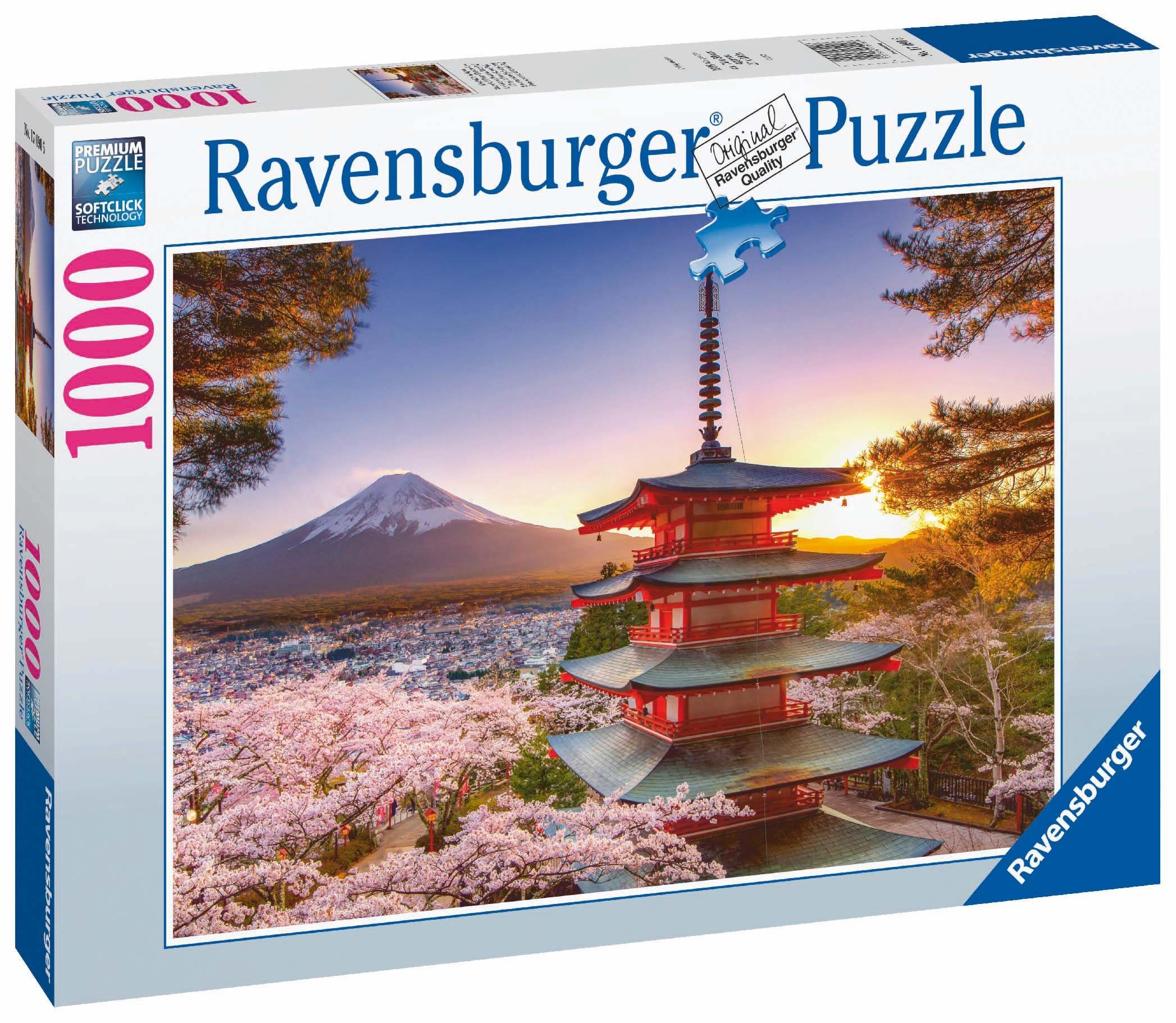 Ravensburger Puzzle Kirschblüte in Japan, weltweit in Puzzleteile, FSC® 1000 - schützt Wald Made Germany, 