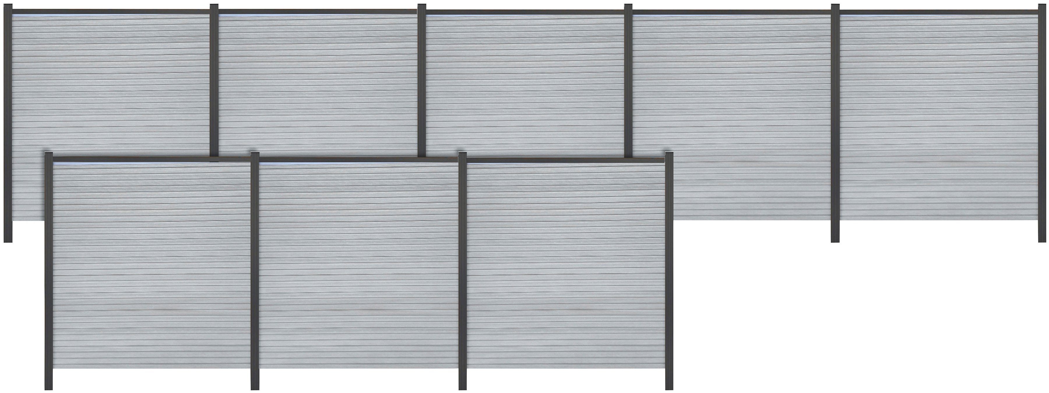 Tetzner & Jentzsch Sichtschutzelement WARREN 6, (Set), pflegeleicht, coextrudierte Oberfläche, Design-Oberfläche