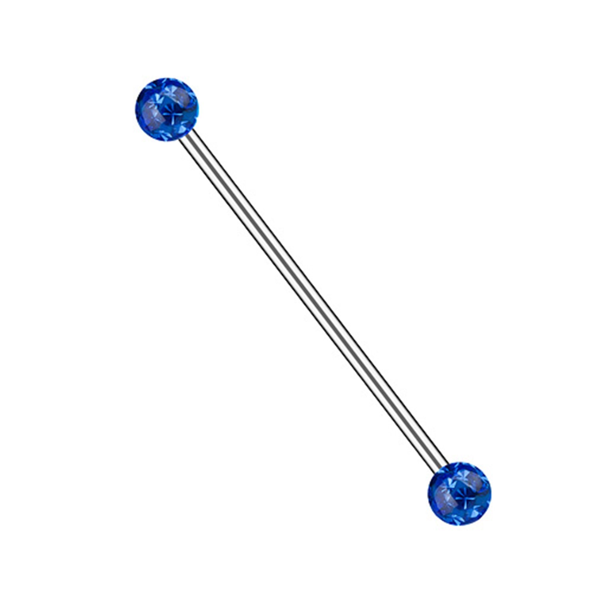 Blau Piercing Taffstyle Helix Barbell Kugeln Ohrpiercing Intim Piercing-Set Cartilage Stab Piercing Brust, Tragus Kristall Hantel Industrial Ohr