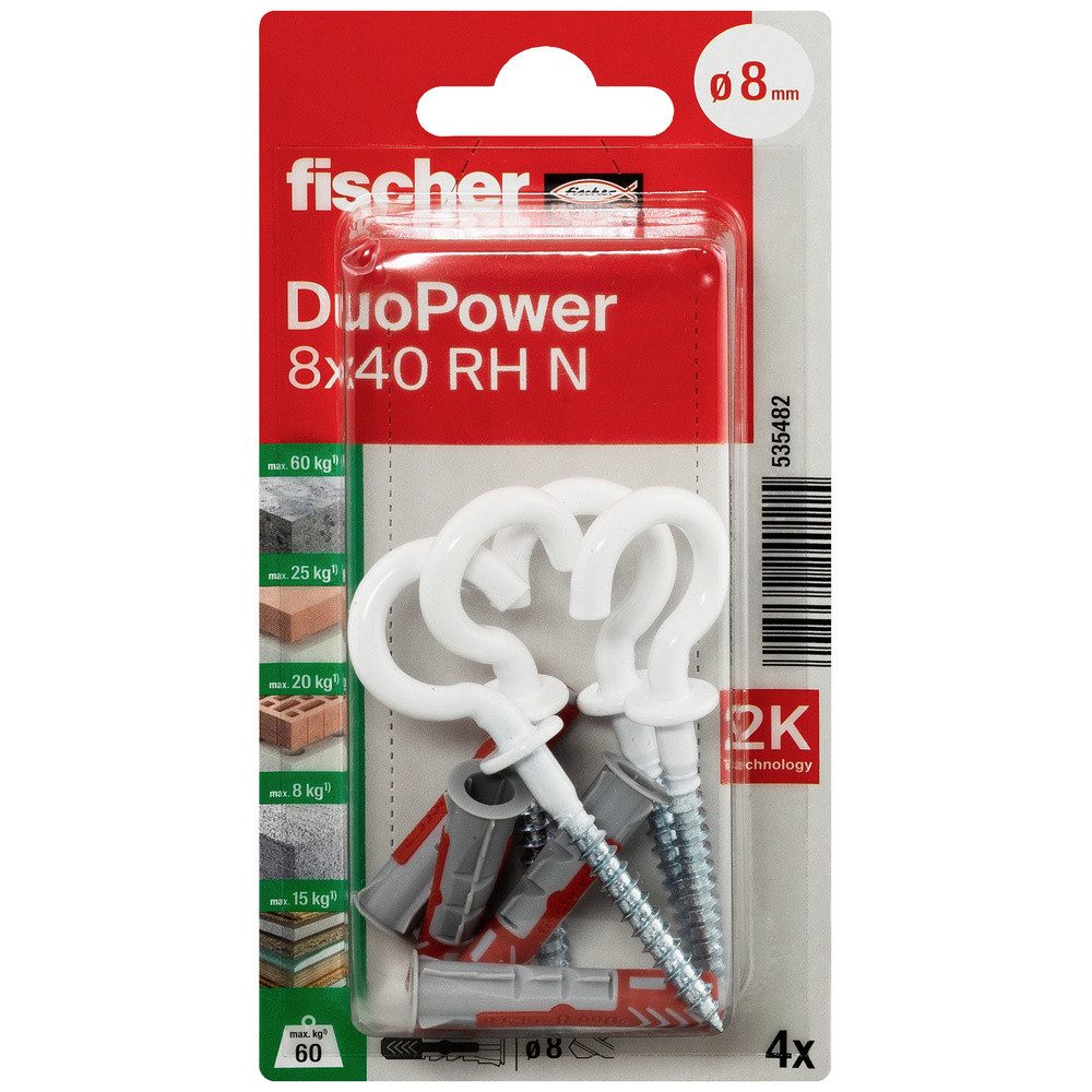 Thumbnail - Fischer Dübel-Set Fischer 535482 DuoPower 8 x 40 RH N K NV Dübelset 40 mm 8 mm 1 Set