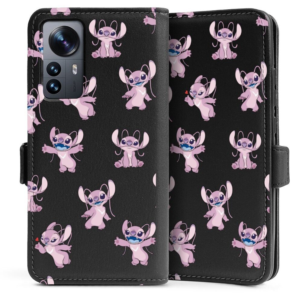 DeinDesign Handyhülle Lilo & Stitch Engel Disney Angel Faces Pattern Transparent, Xiaomi 12 5G Hülle Handy Flip Case Wallet Cover Handytasche Leder