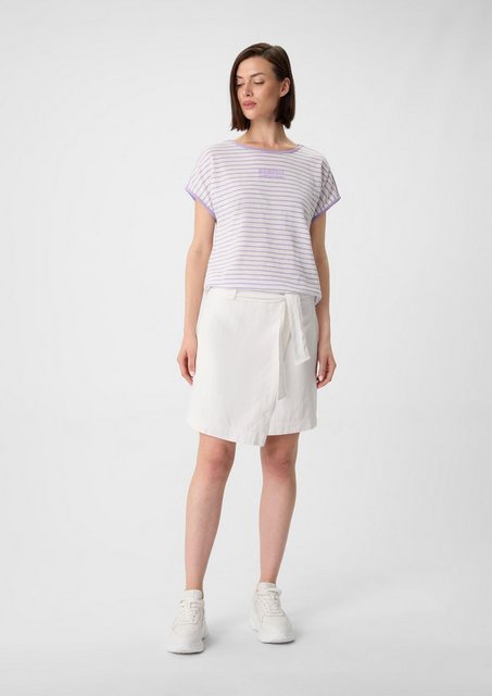comma casual identity Minirock Ausgestellter Rock aus Leinenmix in Wickelop günstig online kaufen
