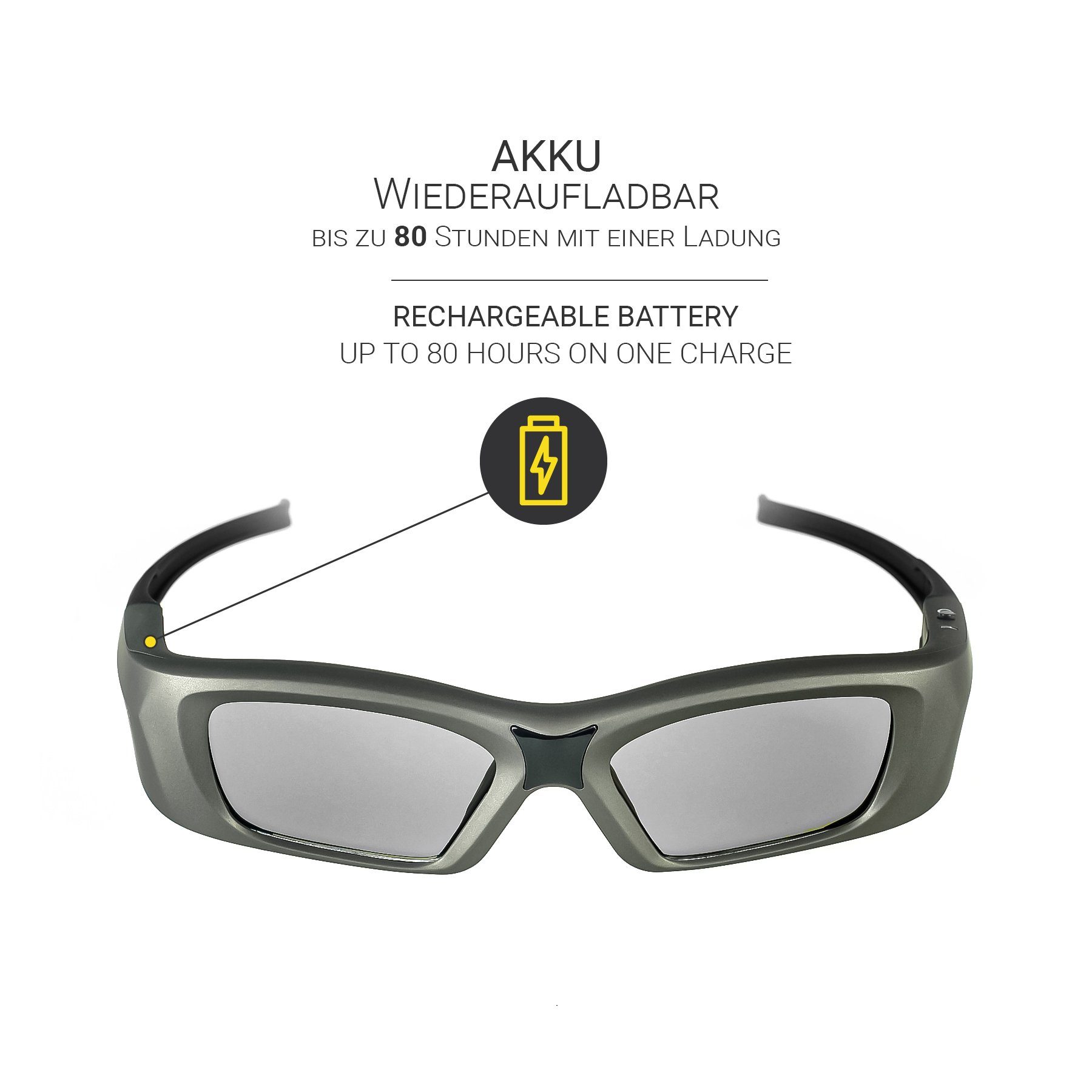 Aktive von Hi-SHOCK wiederaufladbar, Diamond, Shutterbrille - Panasonic, / TVs für LG Bluetooth 3D-Brille 39g Samsung, RF 3D Oxid Sony,