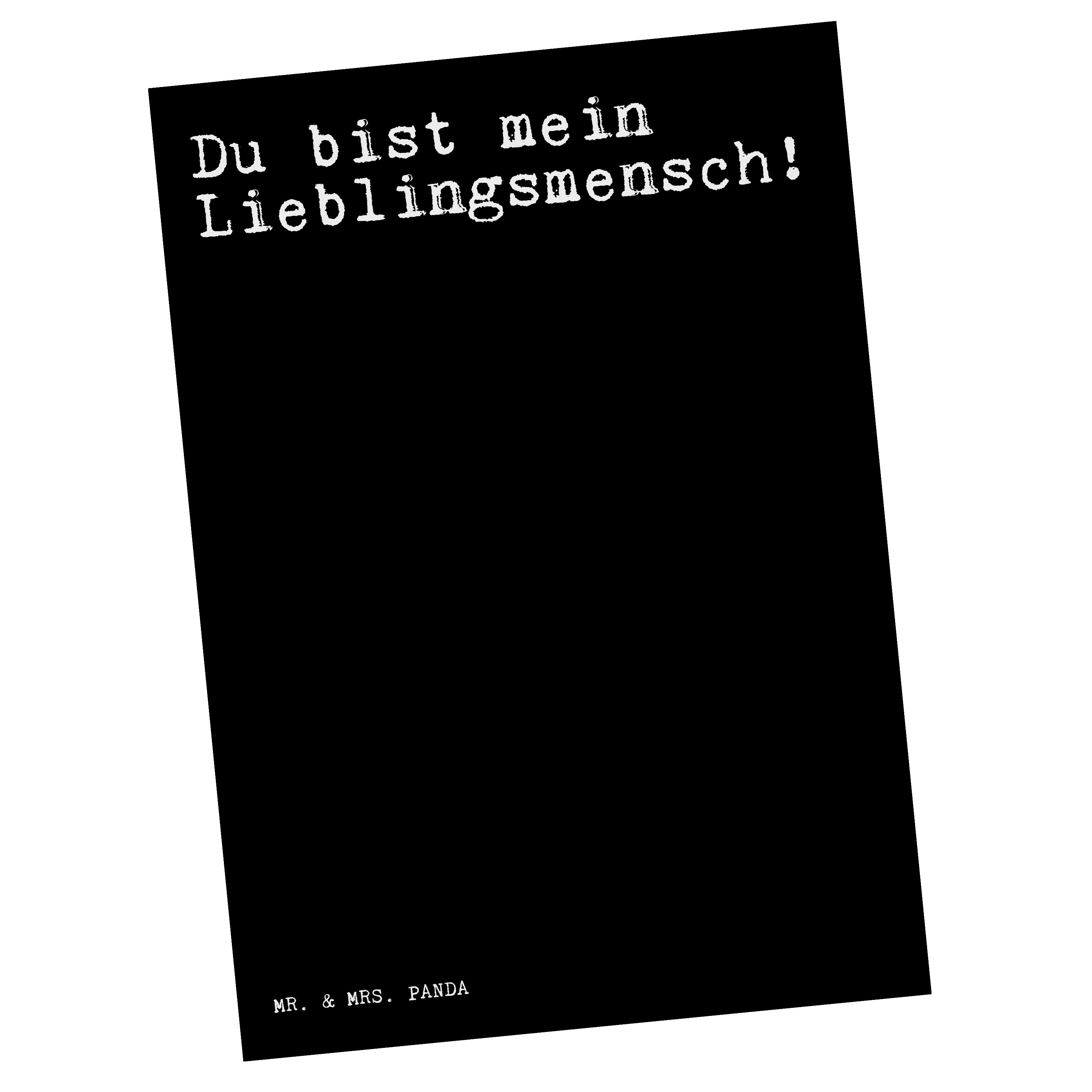 Mr. & Mrs. Panda Postkarte Du bist mein Lieblingsmensch! Schwarz