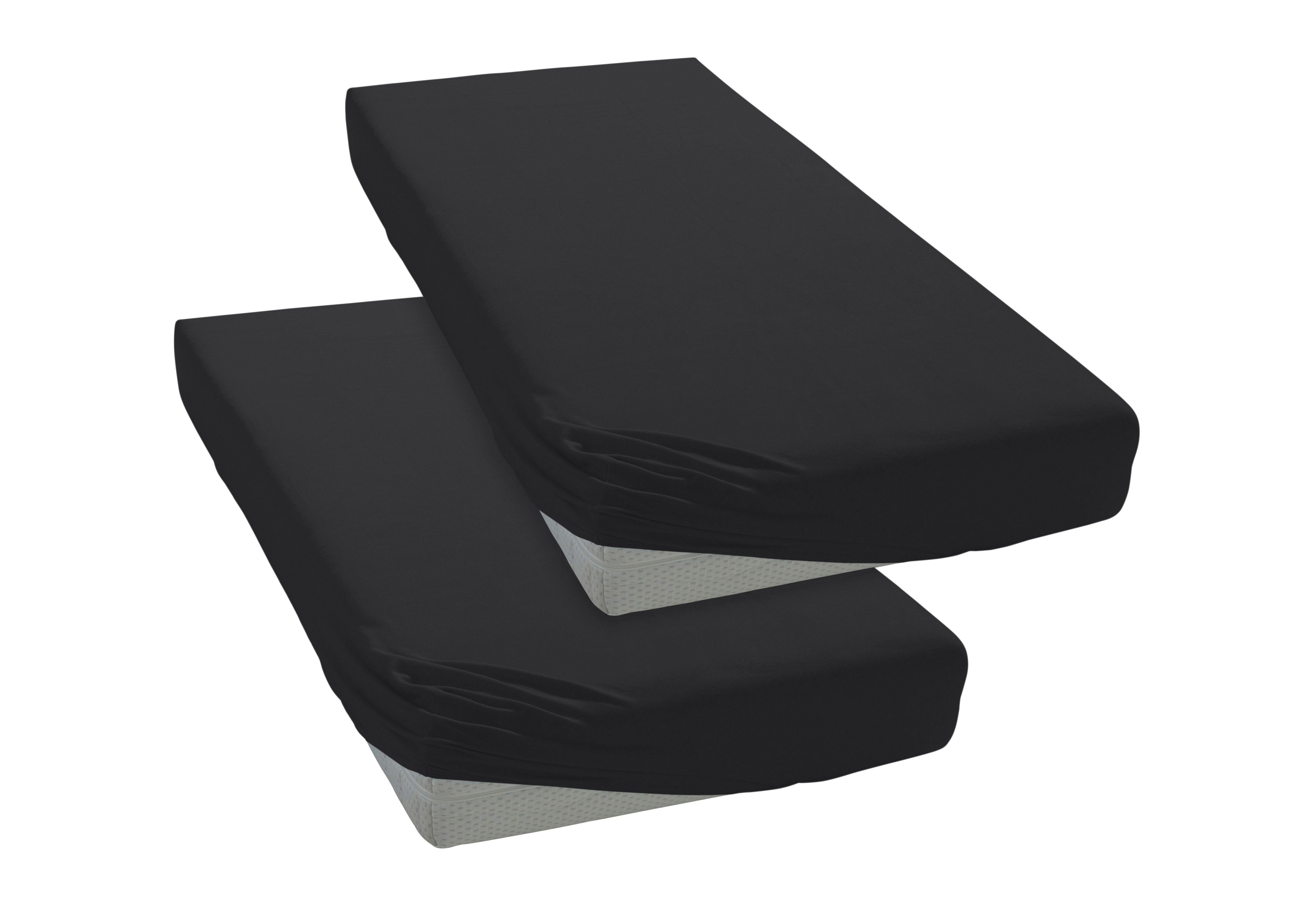 OTTO home Spannbettlaken PHYSALIS Comfort, Jersey, Gummizug: rundum, (2 Stück), Baumwolle 150 g/m², Matratzen bis 20 cm Höhe, Bettlaken, Spannbetttuch