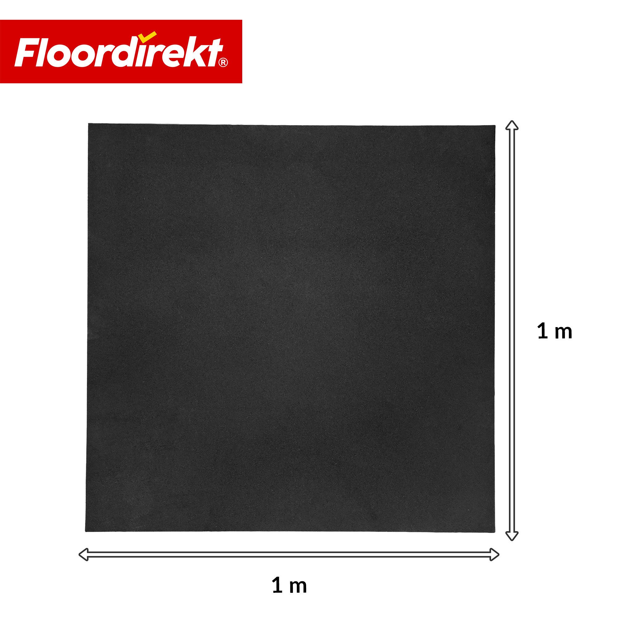 Floordirekt Bodenschutzmatte Gummi 100x100 cm 10 mm Geräteunterlage rutschfest schalldämmend, Schutzmatte für Fitnessgeräte, 1-St., rutschfest, schalldämmend, v – Bild 2 von 5