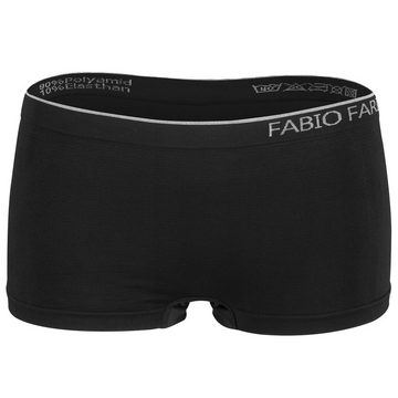 Fabio Farini Boxer Damen Unterhosen - Frauen nahtlose Boxershorts aus weicher Microfaser (Packung, 6-St) im sportlichen Look mit Logo an der Seite